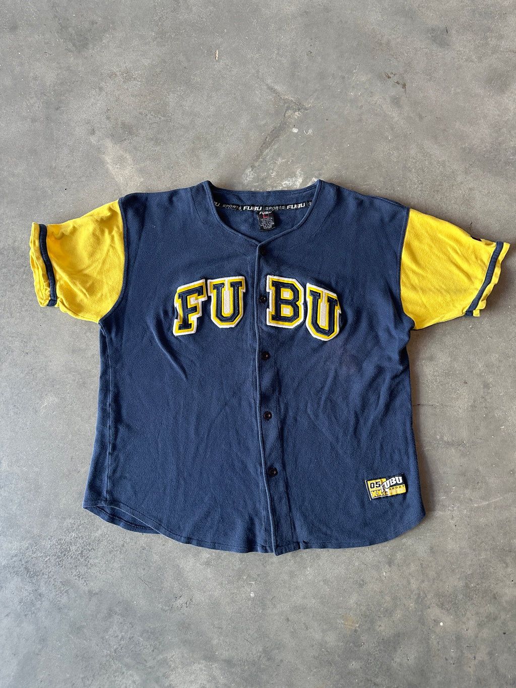 00’s FUBU Spellout Two Tone Vintage Baseball Jersey (Large)