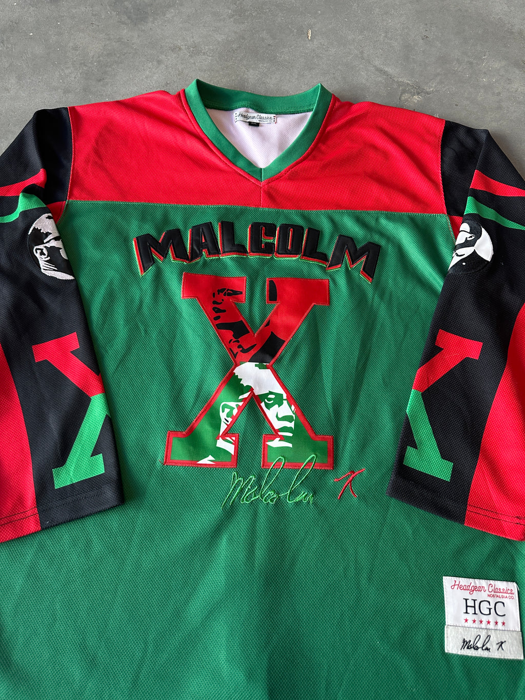 Malcolm X Men's Headgear Classics Premium Embroidered Hockey Jersey (XXL)