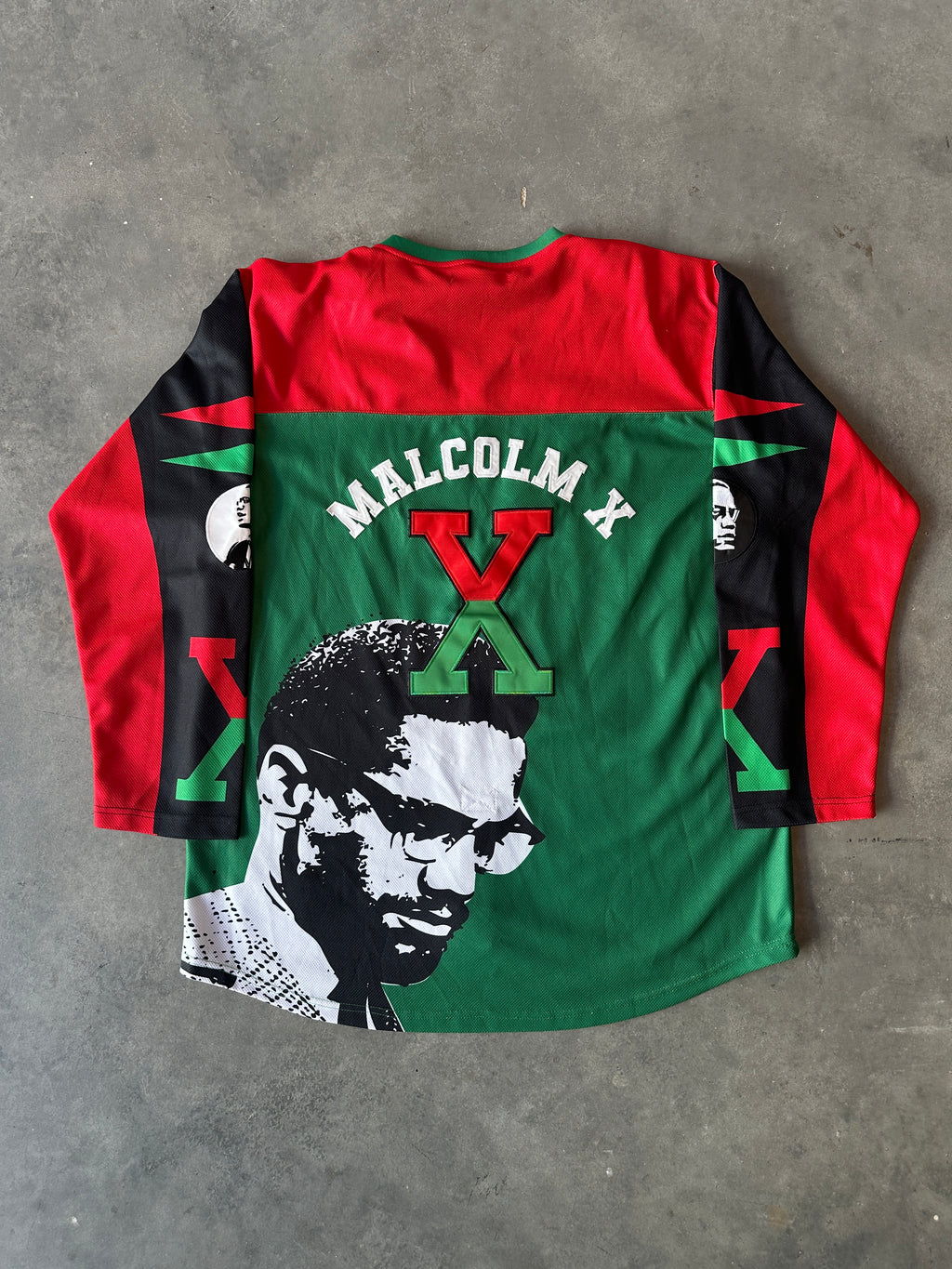 Malcolm X Men's Headgear Classics Premium Embroidered Hockey Jersey (XXL)