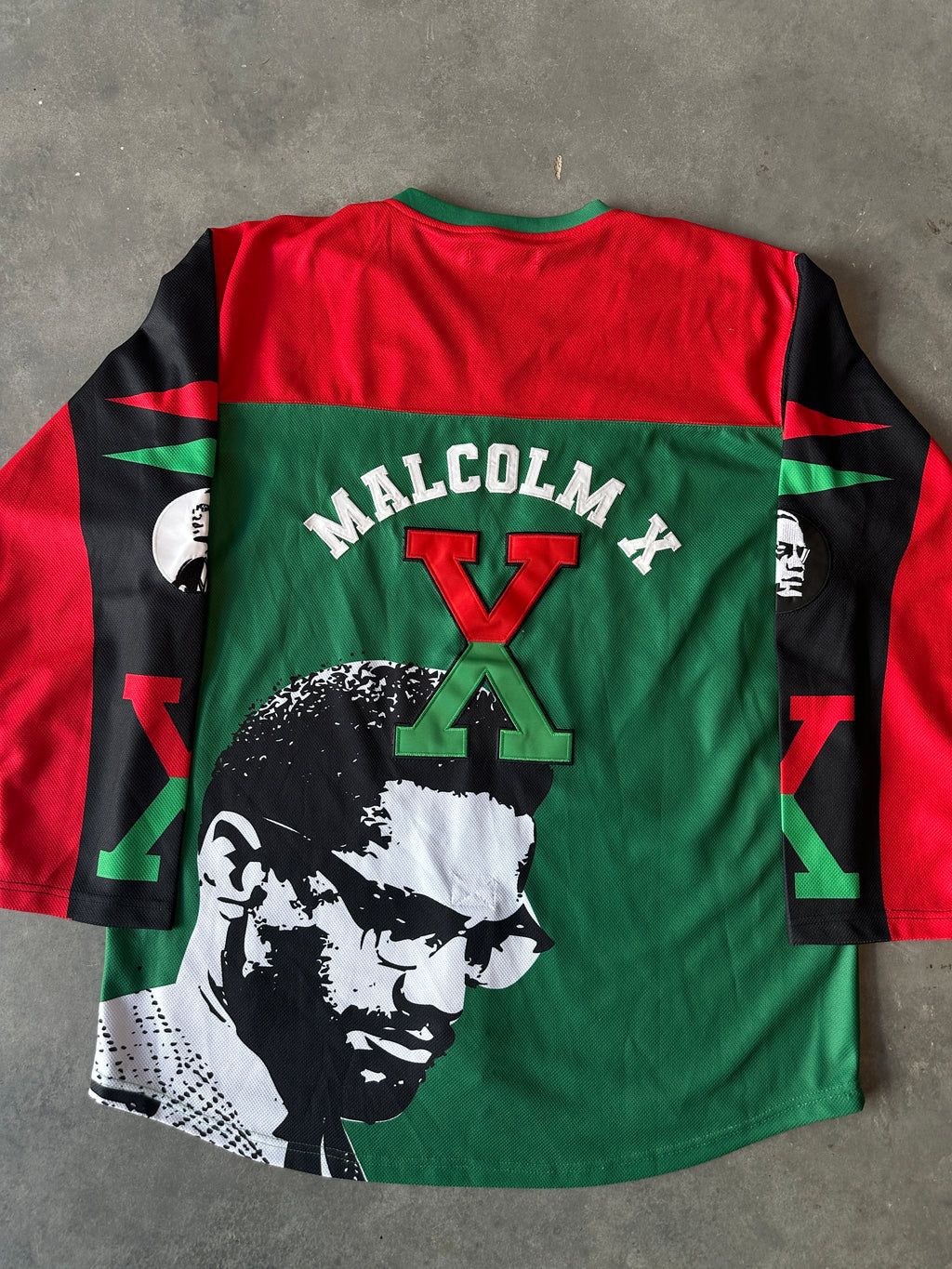 Malcolm X Men's Headgear Classics Premium Embroidered Hockey Jersey (XXL)