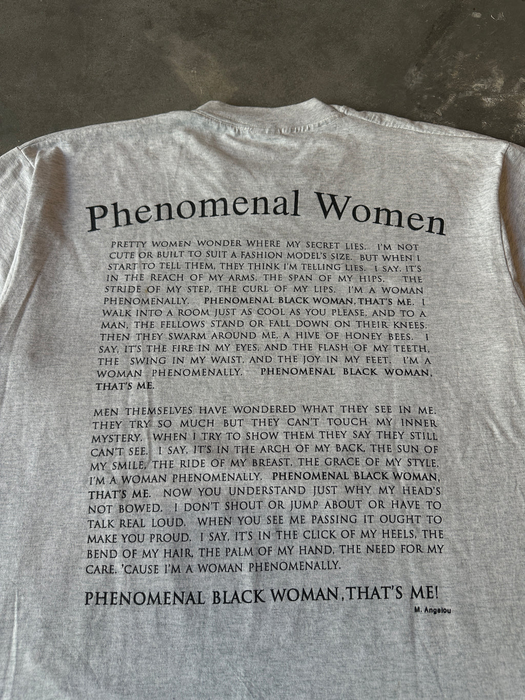 90’s Phenomenal Black Woman That’s Me! Maya Angelou Vintage Poem Tee (Large)