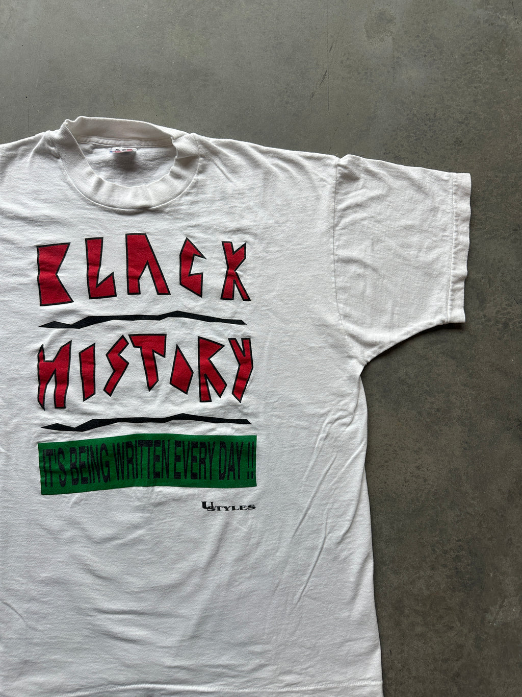 90’s Black History "It's Being Written Every Day!" Vintage Tee (Large)