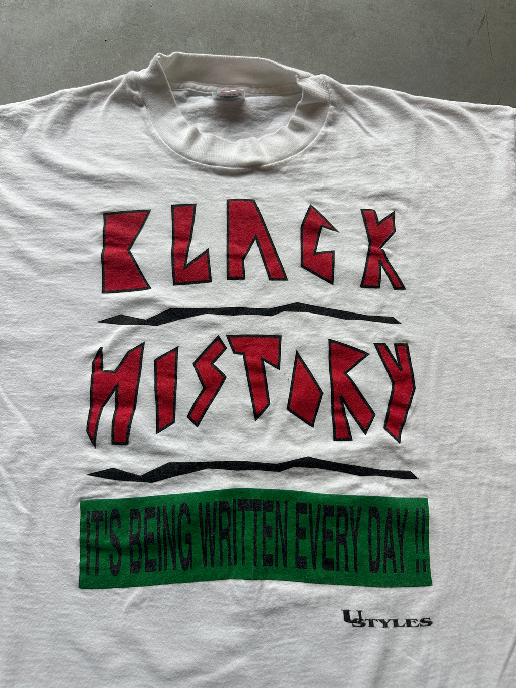90’s Black History "It's Being Written Every Day!" Vintage Tee (Large)