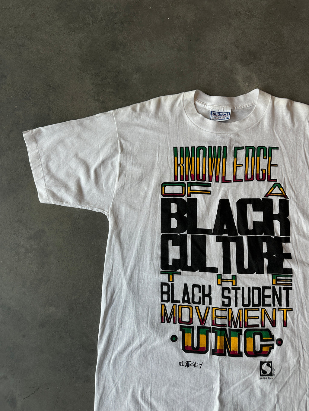 90's Knowledge of a Black Culture The Black Student Movement UNC Stussy Style Vintage Swank Tee (XL)