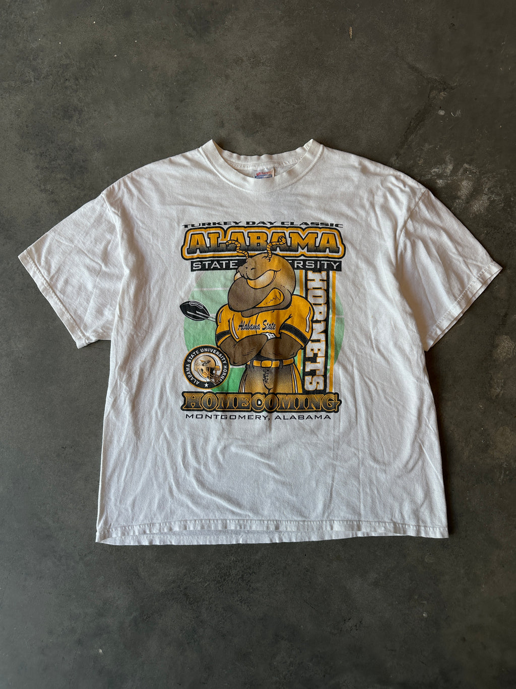 00's Alabama State University Hornets Homecoming Turkey Day Classic Serious Fan Vintage HBCU Football Tee (XL)