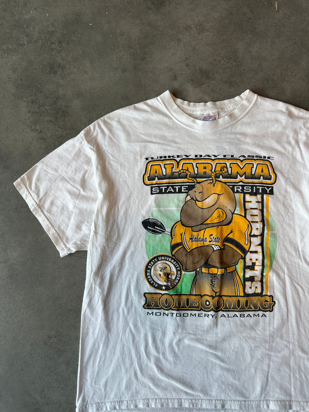00's Alabama State University Hornets Homecoming Turkey Day Classic Serious Fan Vintage HBCU Football Tee (XL)