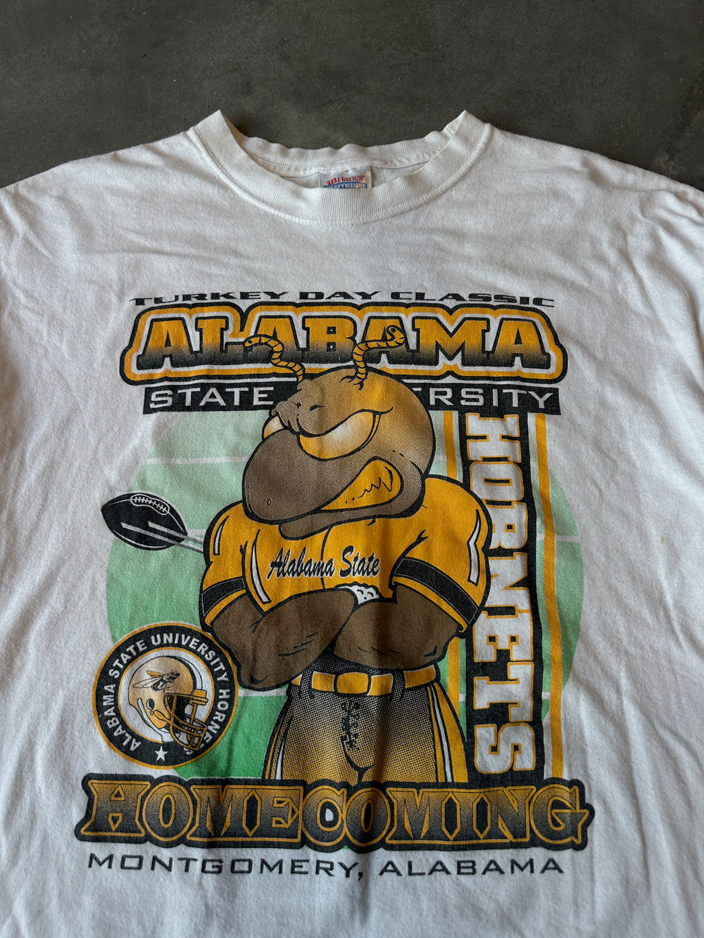 00's Alabama State University Hornets Homecoming Turkey Day Classic Serious Fan Vintage HBCU Football Tee (XL)