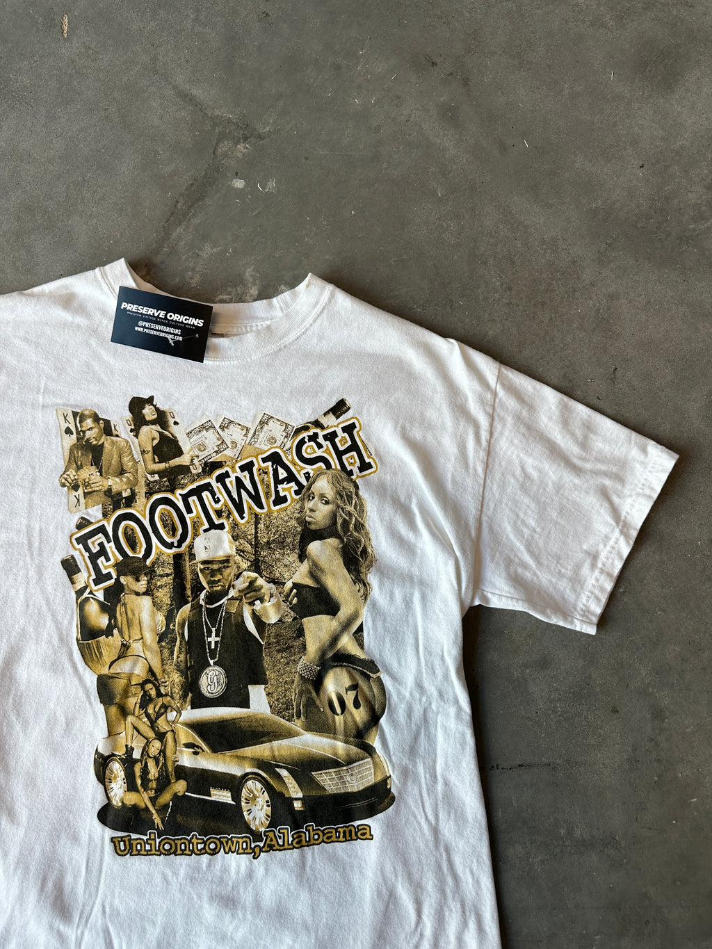 2007 Footwash ft. 50 Cent Usher and More "Party like a Rockstar" Uniontown, Alabama Freaknik Style Vintage Tee (Large)