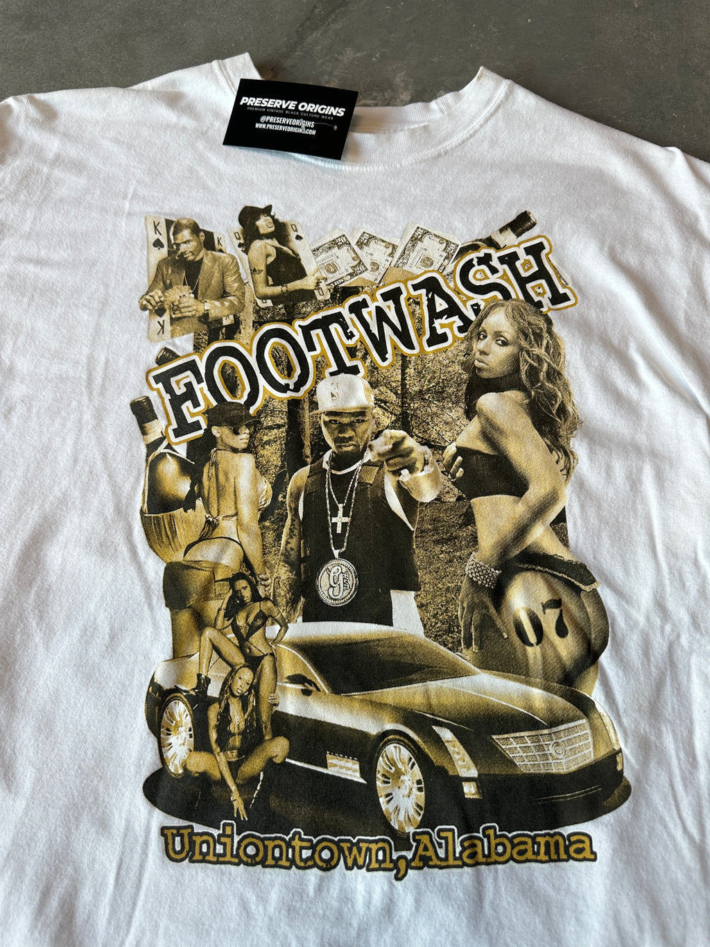 2007 Footwash ft. 50 Cent Usher and More "Party like a Rockstar" Uniontown, Alabama Freaknik Style Vintage Tee (Large)