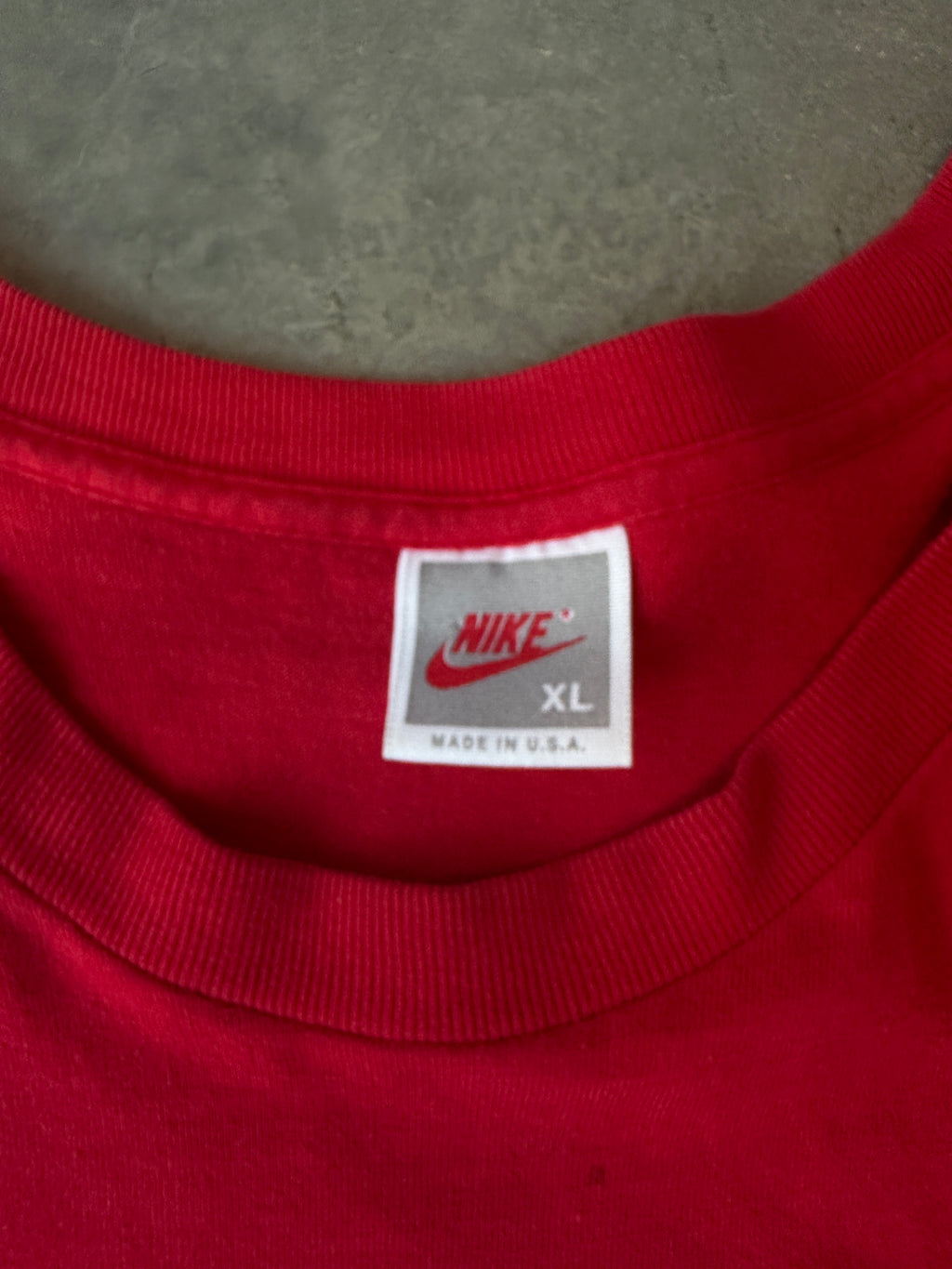 90's Michael Jordan Air Jordan NBA Accolades Vintage Red Nike Tee (Boxy XL)