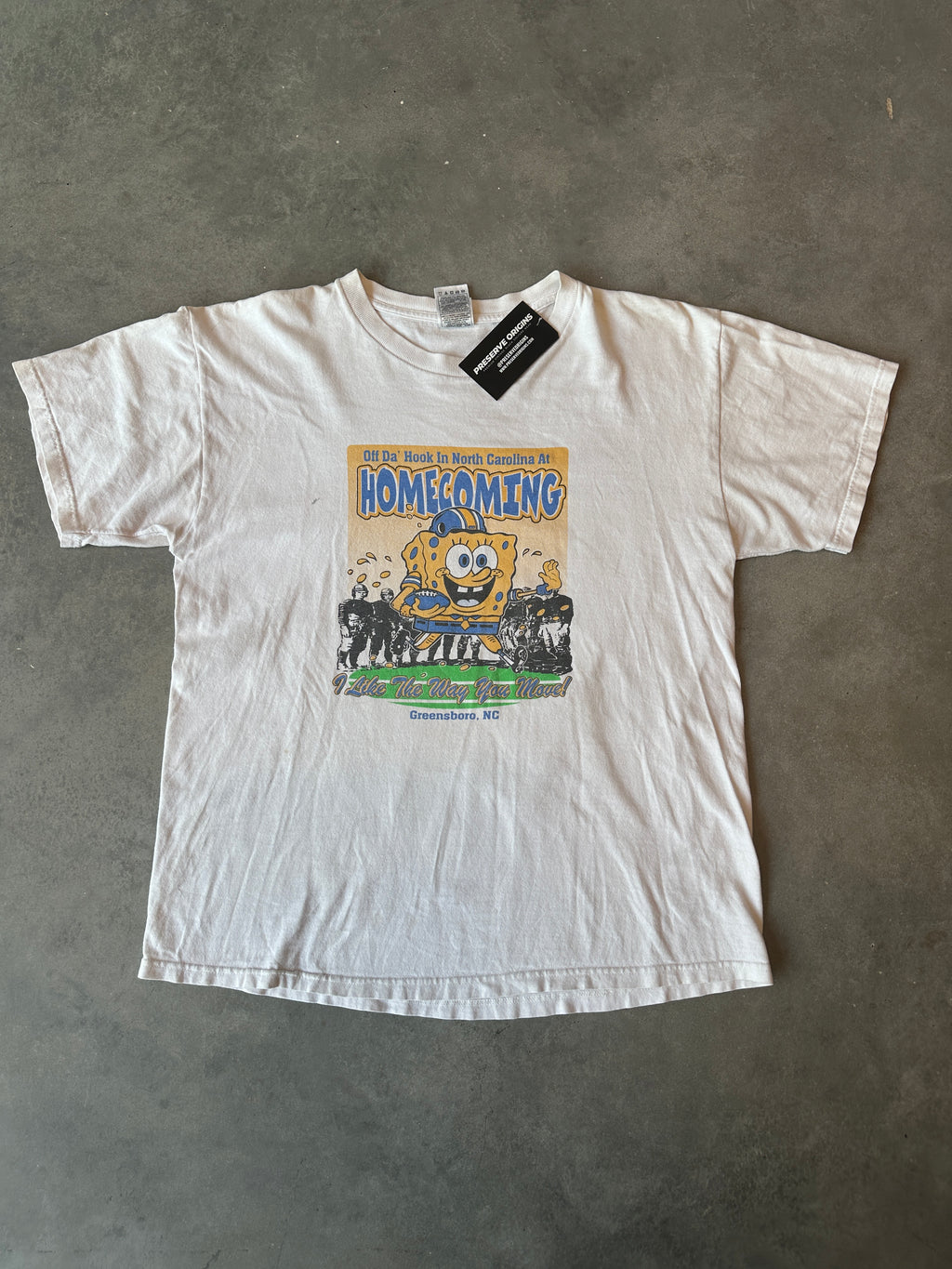00's NCAT North Carolina A&T Aggies Spongebob Cartoon Homecoming "Blacker the College The Sweeter The Knowledge" Vintage HBCU Tee (Medium)