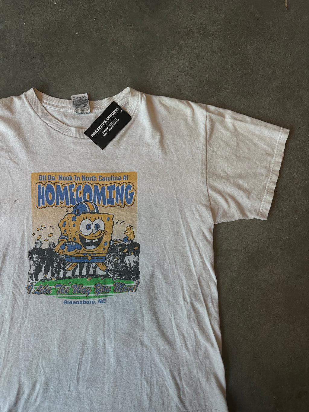 00's NCAT North Carolina A&T Aggies Spongebob Cartoon Homecoming "Blacker the College The Sweeter The Knowledge" Vintage HBCU Tee (Medium)