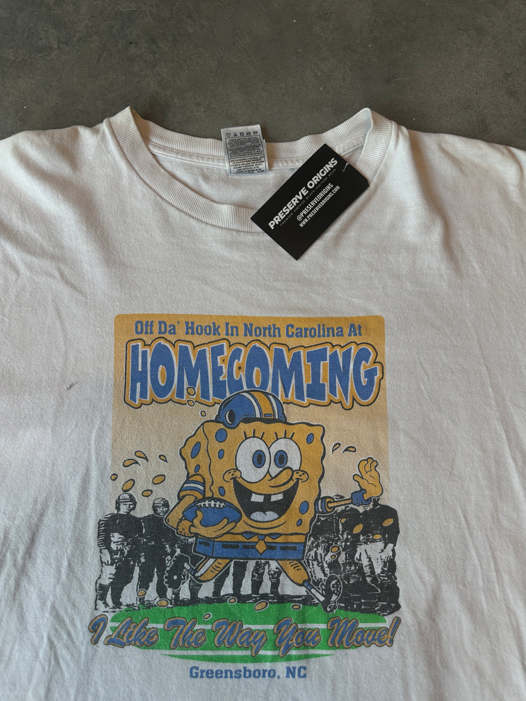 00's NCAT North Carolina A&T Aggies Spongebob Cartoon Homecoming "Blacker the College The Sweeter The Knowledge" Vintage HBCU Tee (Medium)