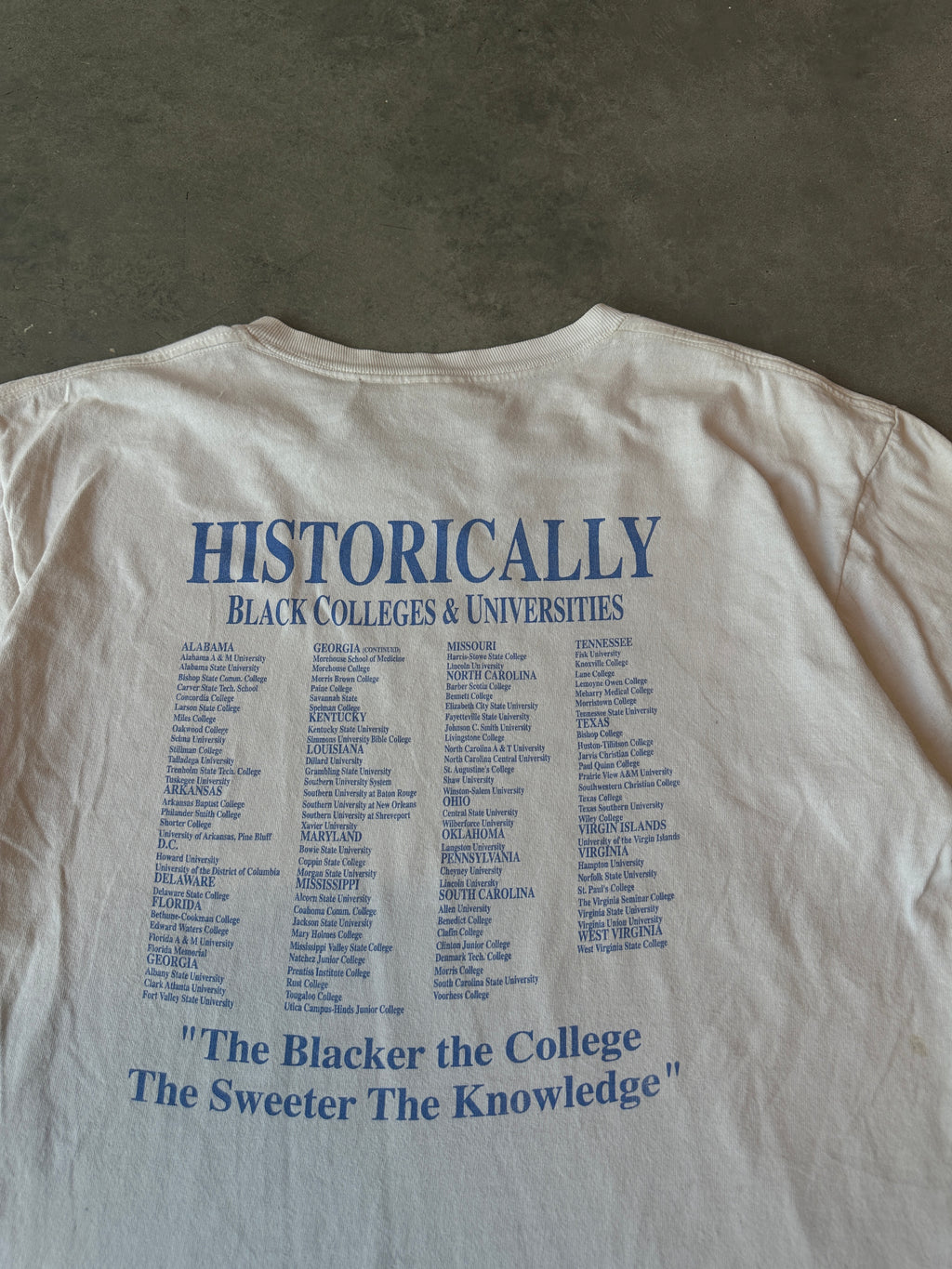 00's NCAT North Carolina A&T Aggies Spongebob Cartoon Homecoming "Blacker the College The Sweeter The Knowledge" Vintage HBCU Tee (Medium)