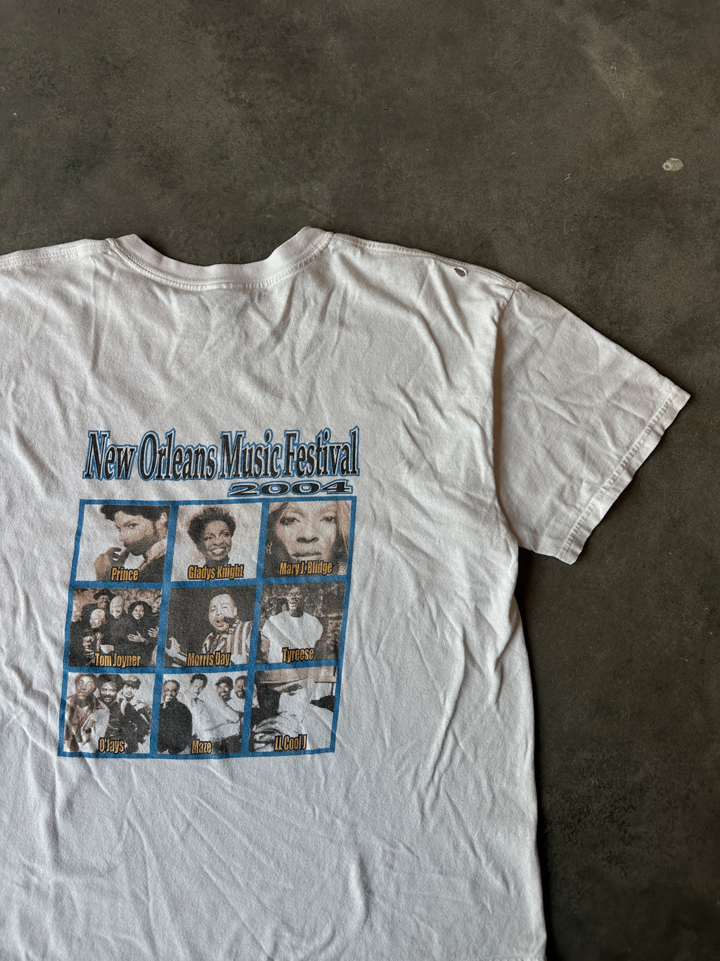 2004 New Orleans Music ft. Prince, Mary J. Blige, L.L. Cool J, Gladys Knight, New Edition and More Artists Faded Vintage Music Tee (XL)
