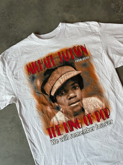 2009 Michael Jackson King of Pop Young Portrait Memorial Vintage Music Tee (XXL)