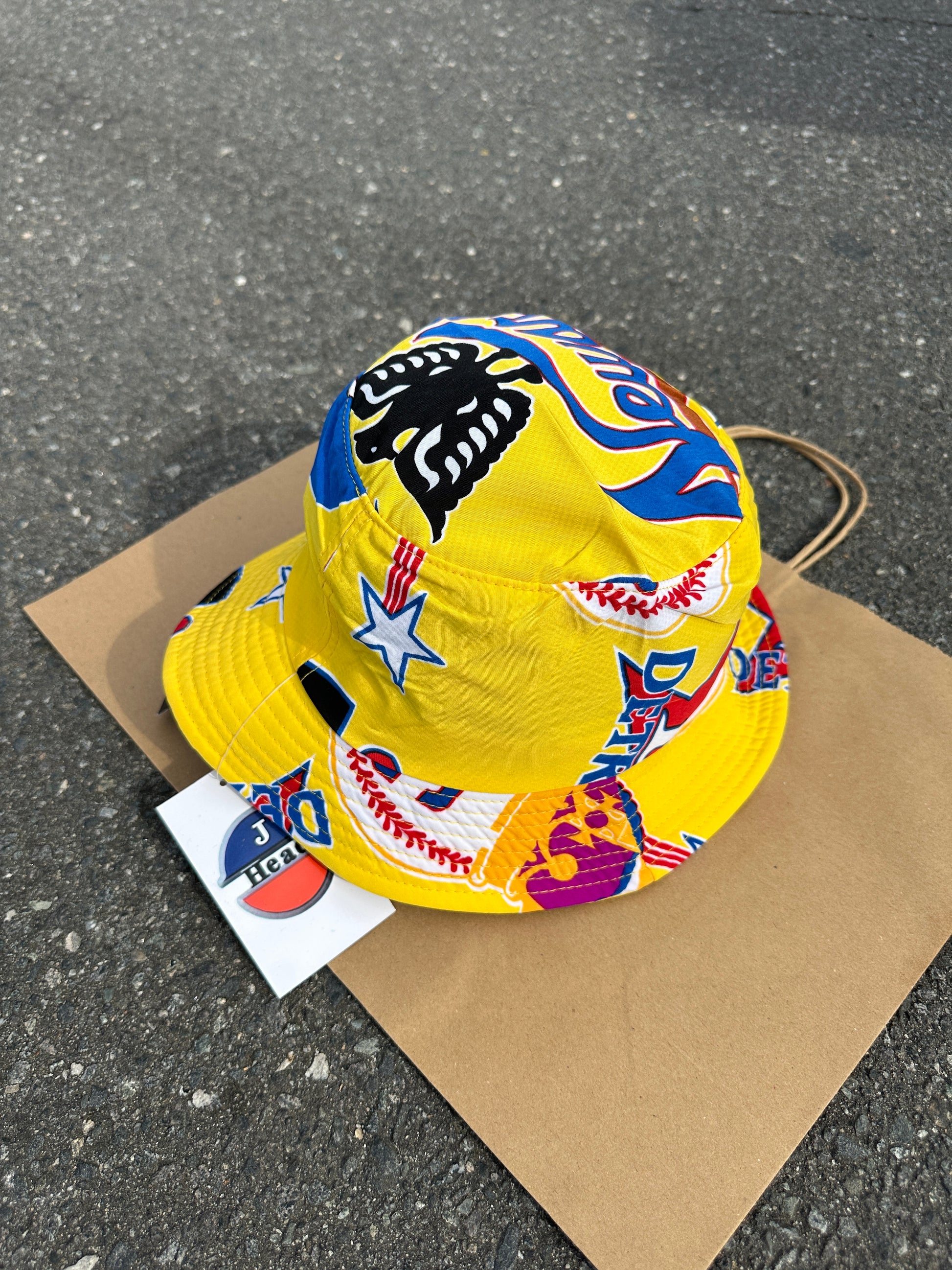 00’s Negro League Baseball Museum Yellow Vintage NLBM JHEAD Bucket Hat—Brand New (OSFM)