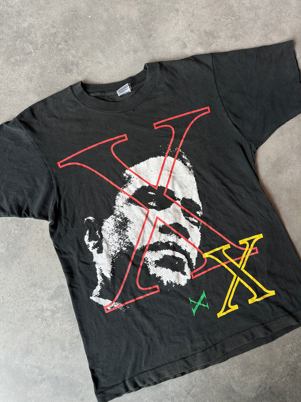 90’s Malcolm X Abstract Silhouette Portait Vintage Black History Tee (Large)