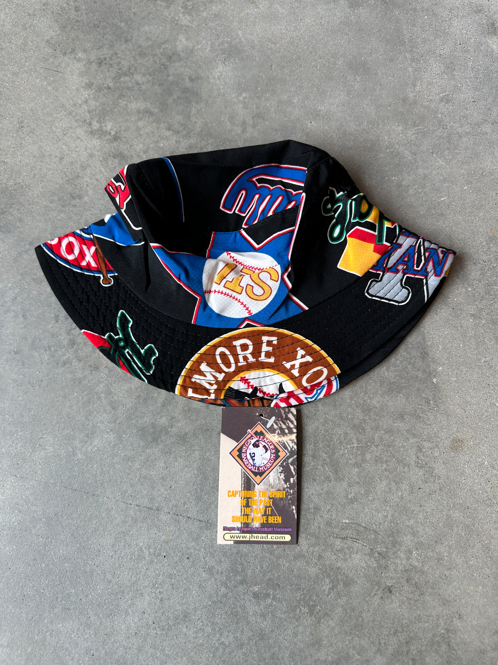 00’s Negro League Baseball Museum Black Vintage NLBM JHEAD Bucket Hat—Brand New (OSFM)