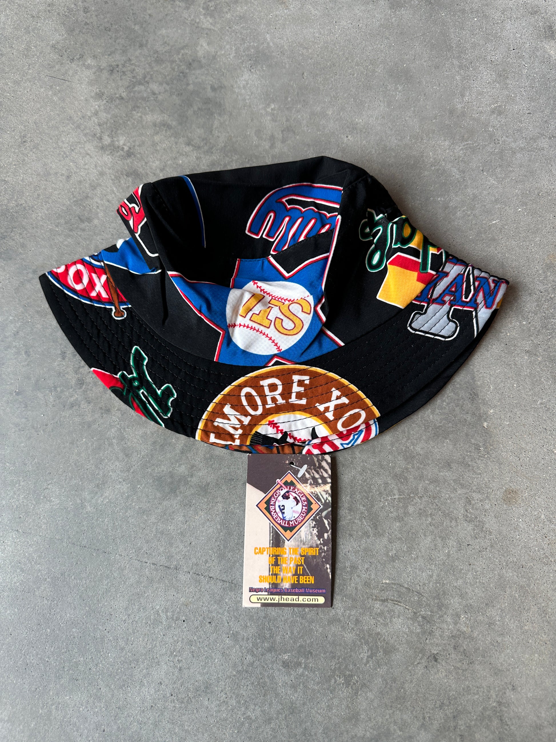 00’s Negro League Baseball Museum Black Vintage NLBM JHEAD Bucket Hat—Brand New (OSFM)