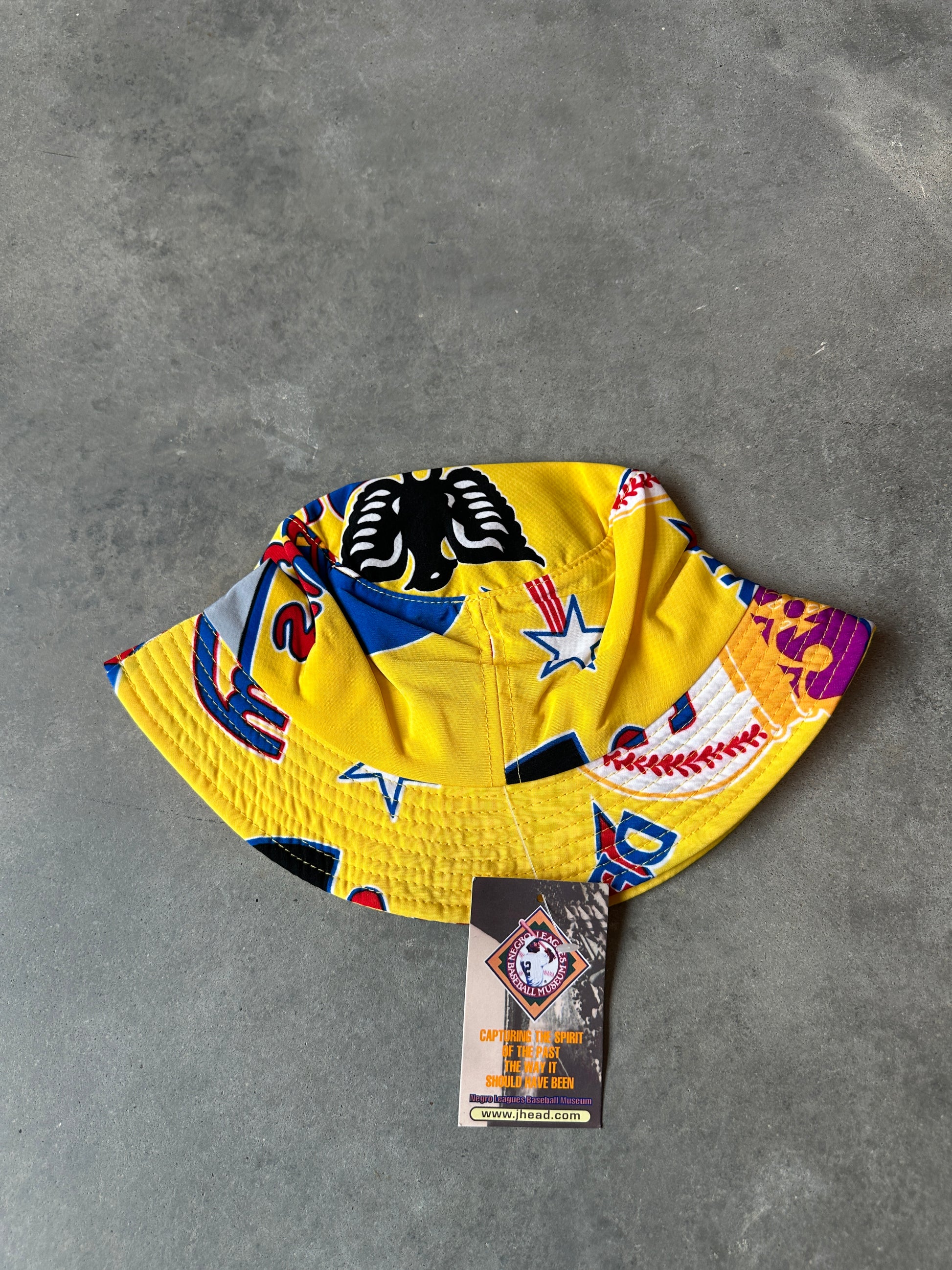 00’s Negro League Baseball Museum Yellow Vintage NLBM JHEAD Bucket Hat—Brand New (OSFM)
