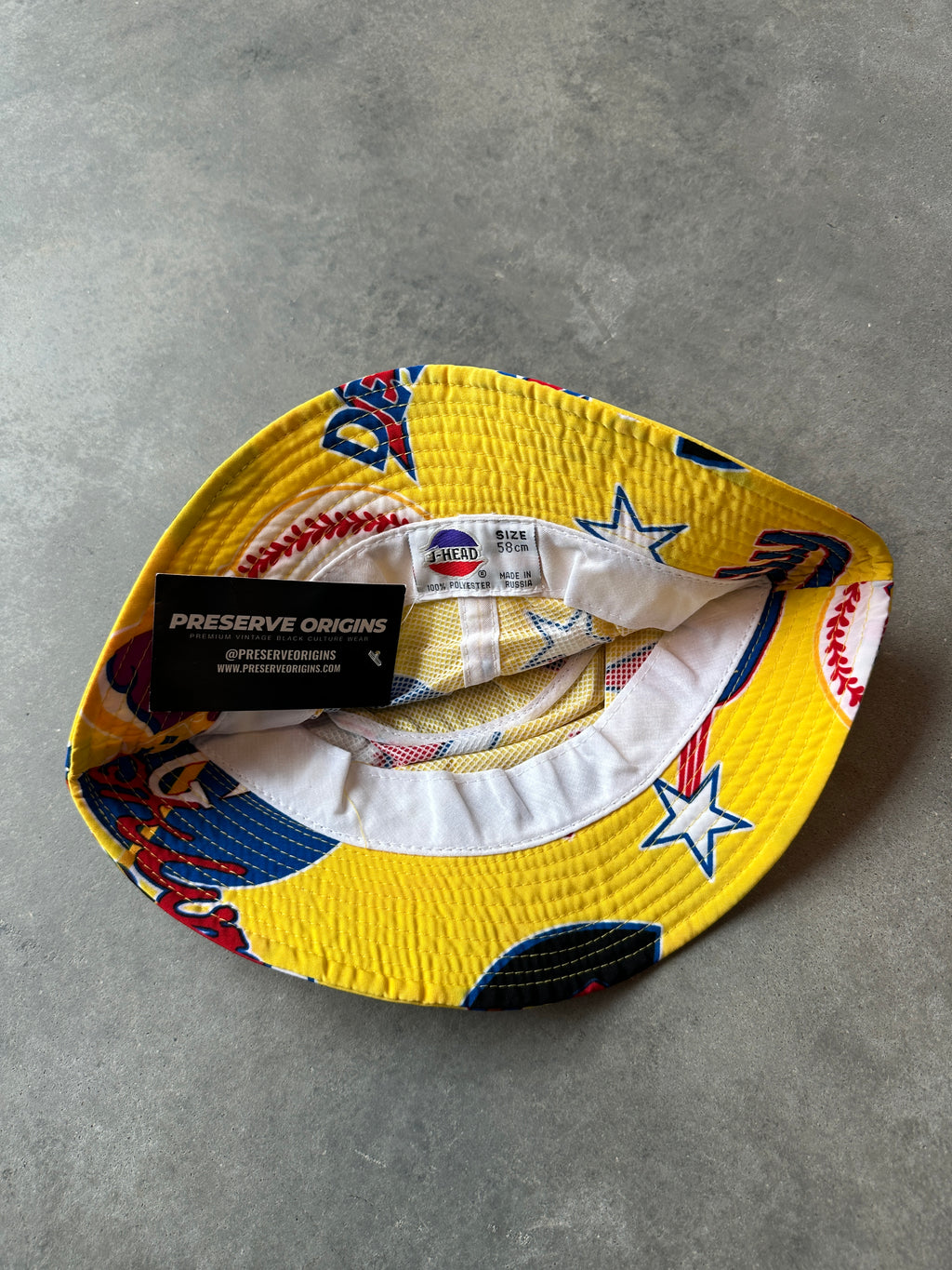 00’s Negro League Baseball Museum Yellow Vintage NLBM JHEAD Bucket Hat—Brand New (OSFM)