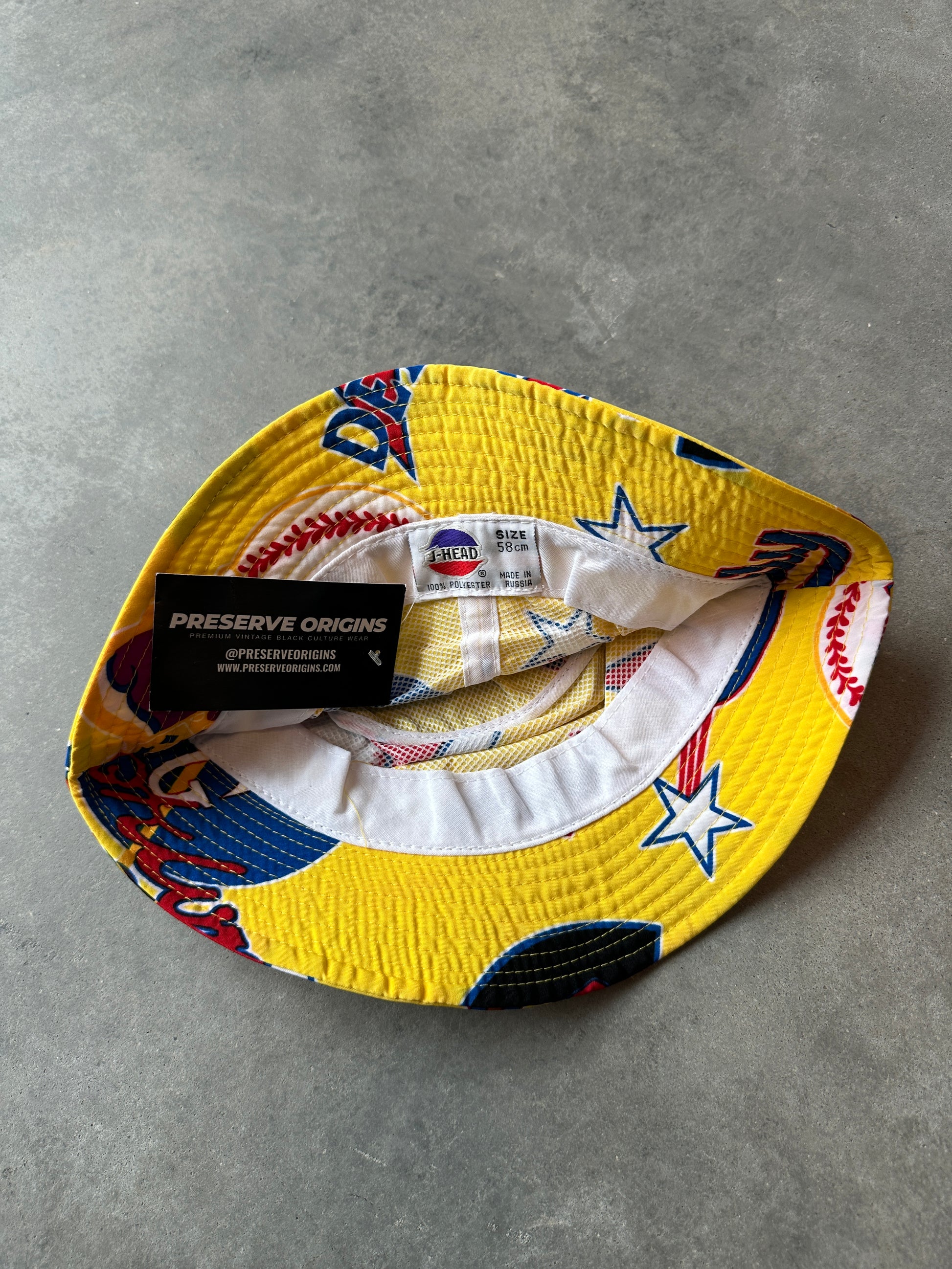 00’s Negro League Baseball Museum Yellow Vintage NLBM JHEAD Bucket Hat—Brand New (OSFM)