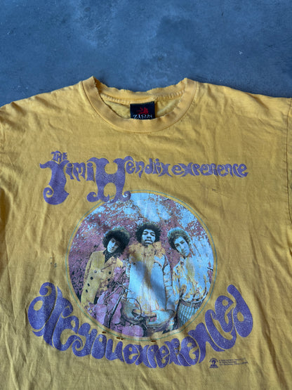2002 The Jimi Hendrix Experience Heavily Distressed Zion Rootswear Faded Vintage Music Tee (Large)