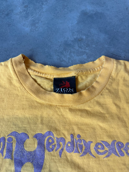 2002 The Jimi Hendrix Experience Heavily Distressed Zion Rootswear Faded Vintage Music Tee (Large)