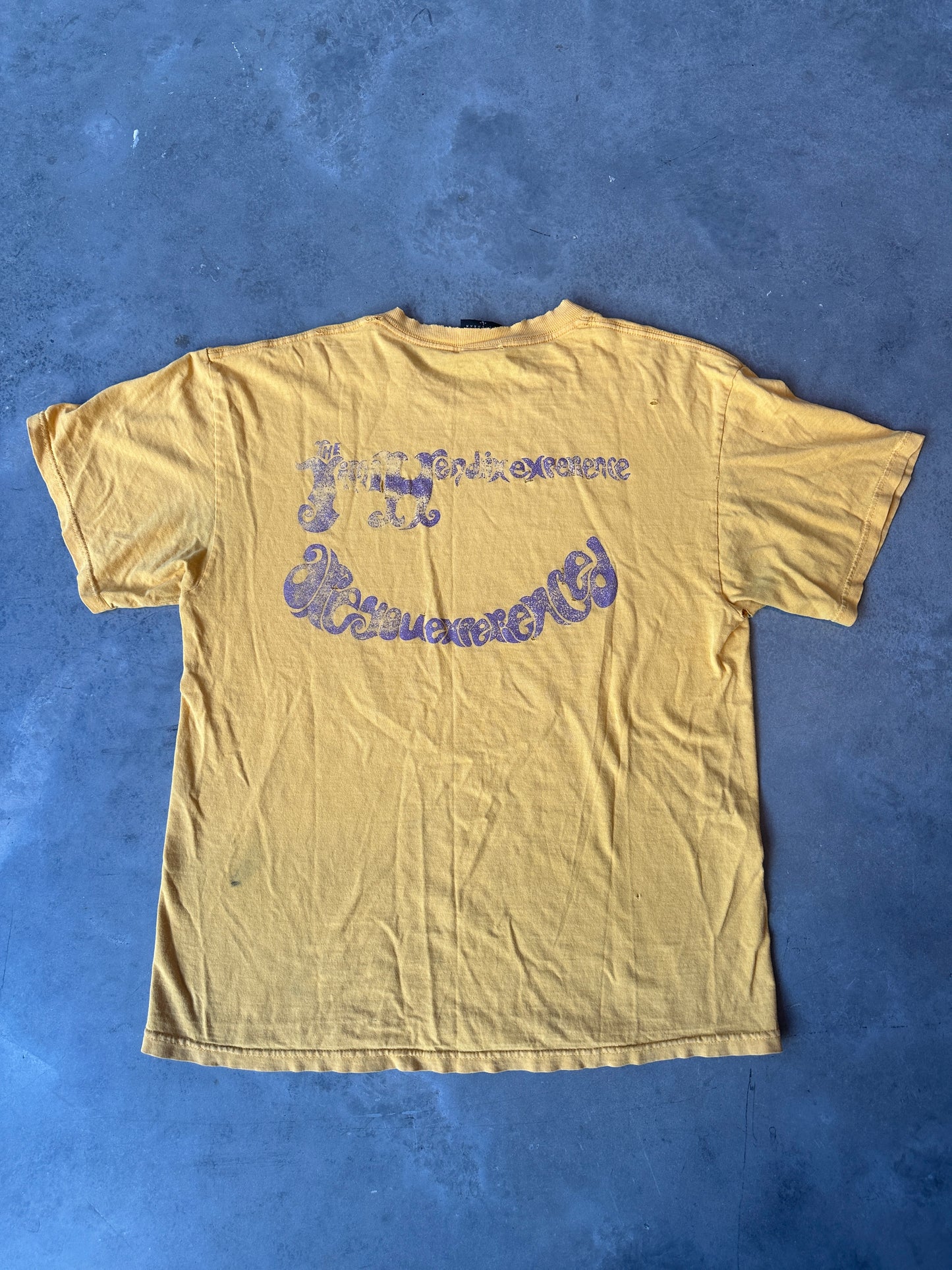 2002 The Jimi Hendrix Experience Heavily Distressed Zion Rootswear Faded Vintage Music Tee (Large)