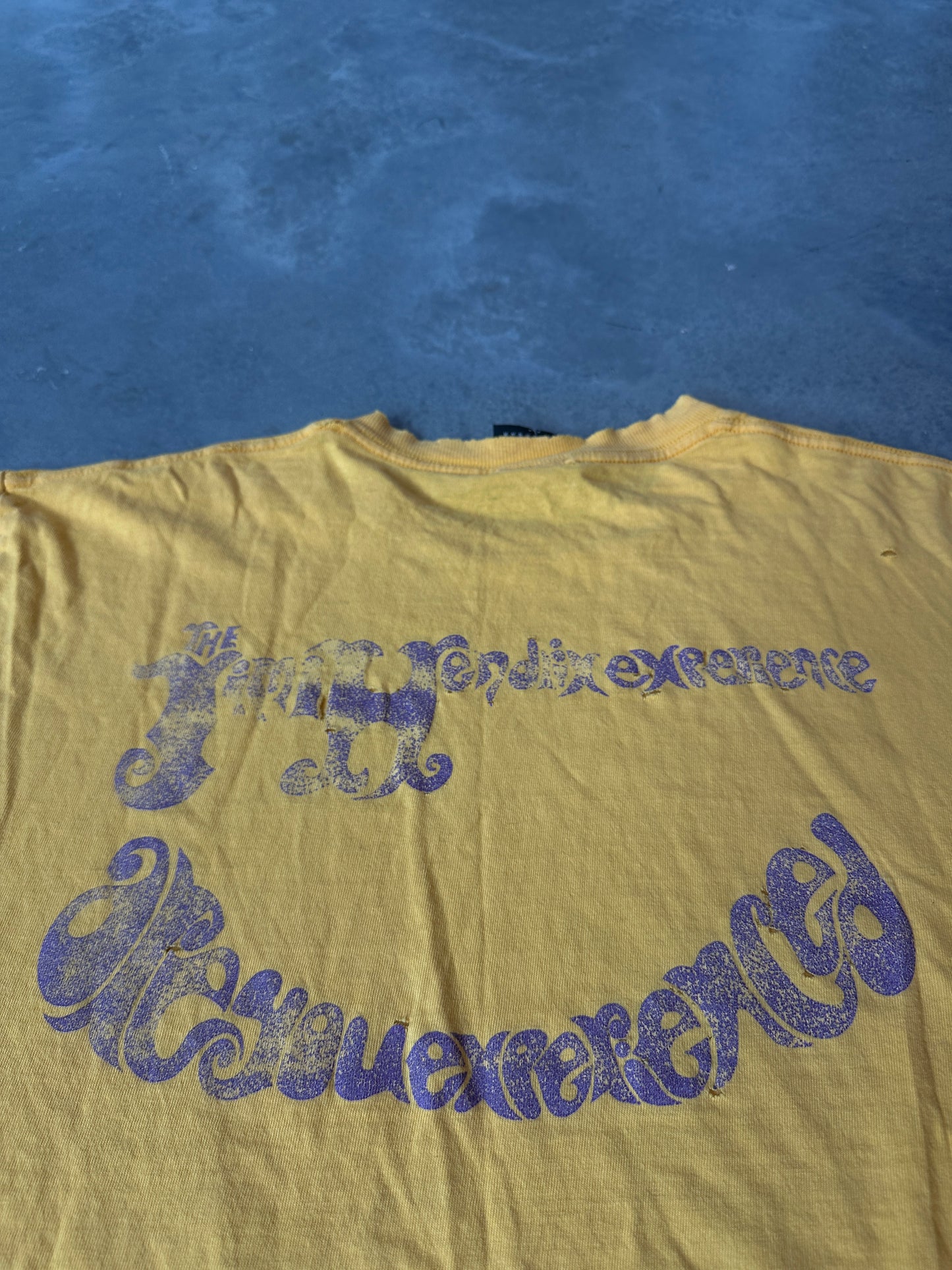2002 The Jimi Hendrix Experience Heavily Distressed Zion Rootswear Faded Vintage Music Tee (Large)