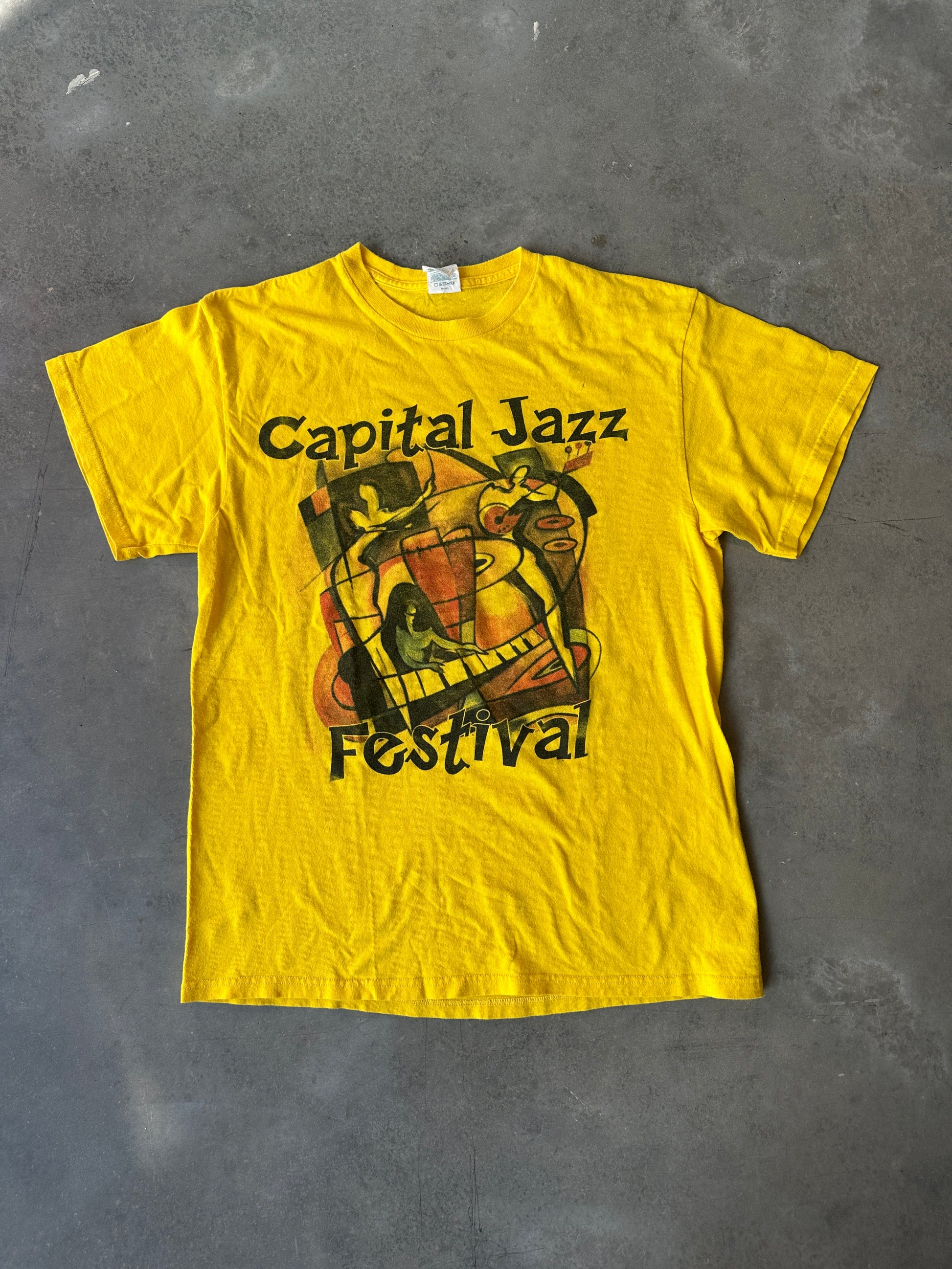 00's Capital Jazz Fest "Cool Jazz & Soul" Artist Collage Vintage Music Tee (Large)