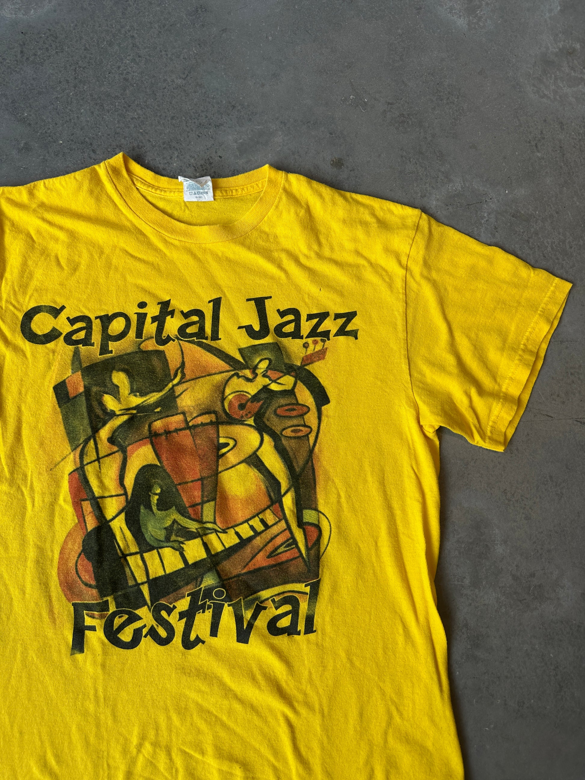 00's Capital Jazz Fest "Cool Jazz & Soul" Artist Collage Vintage Music Tee (Large)
