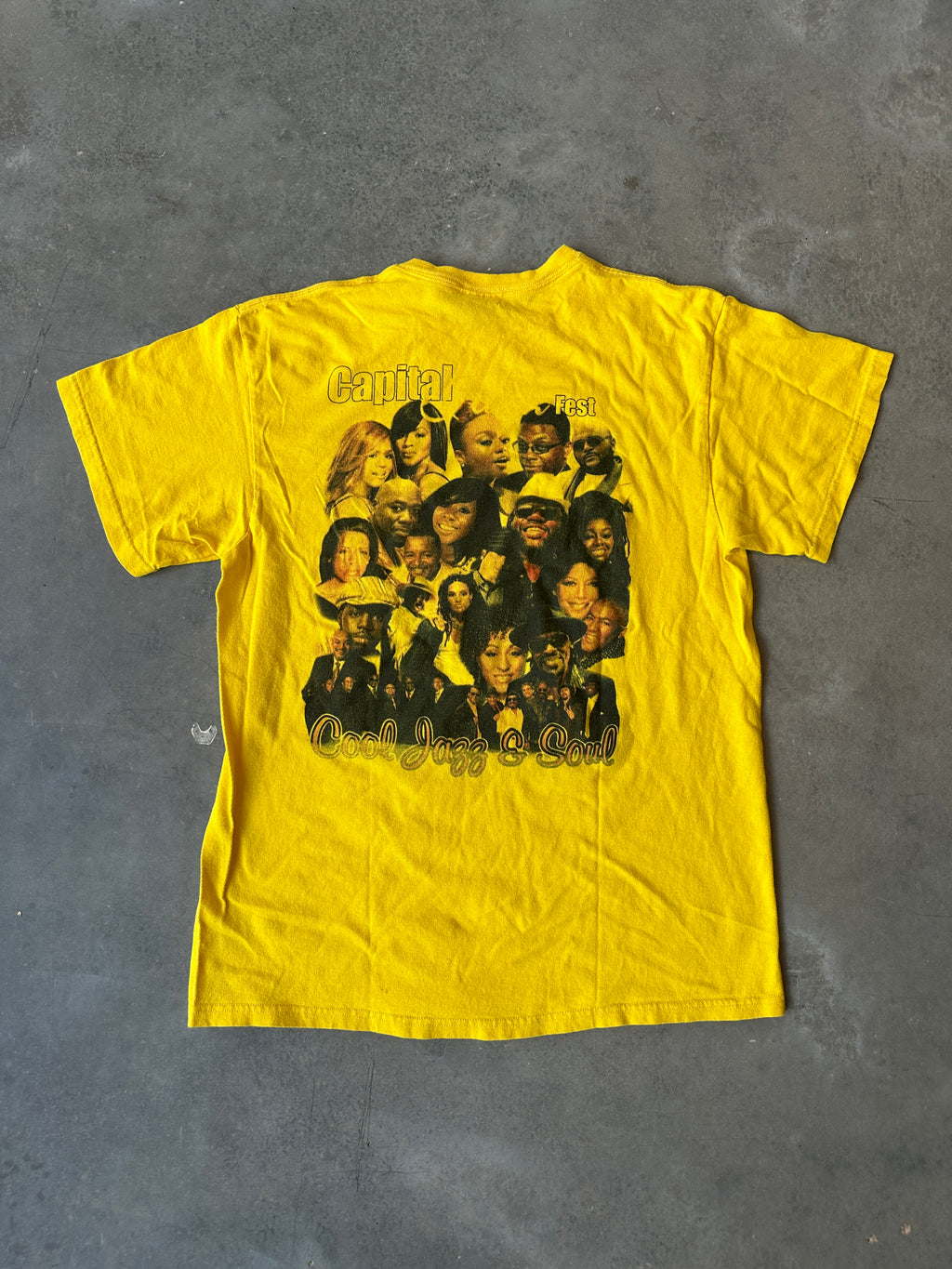 00's Capital Jazz Fest "Cool Jazz & Soul" Artist Collage Vintage Music Tee (Large)