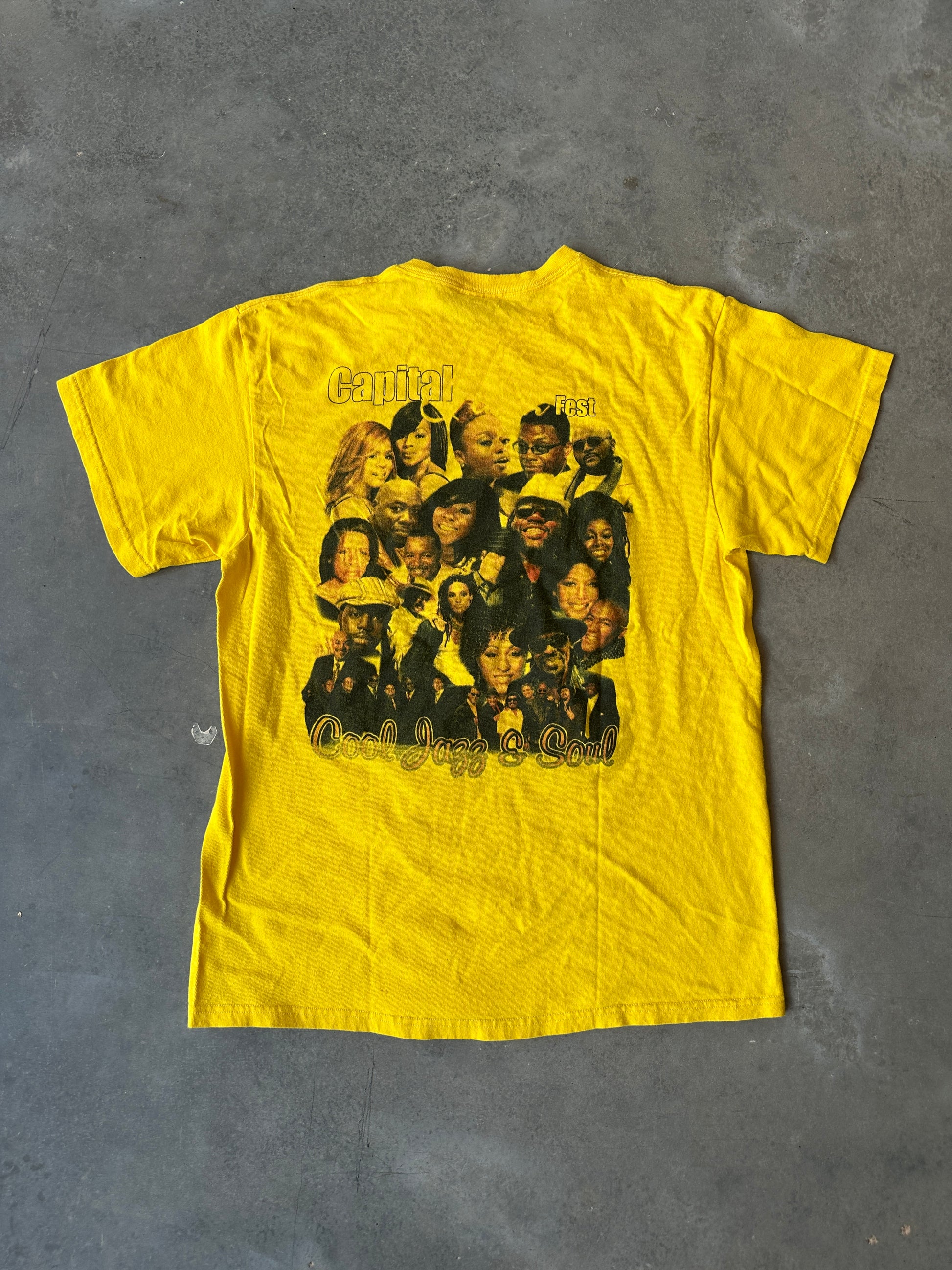00's Capital Jazz Fest "Cool Jazz & Soul" Artist Collage Vintage Music Tee (Large)