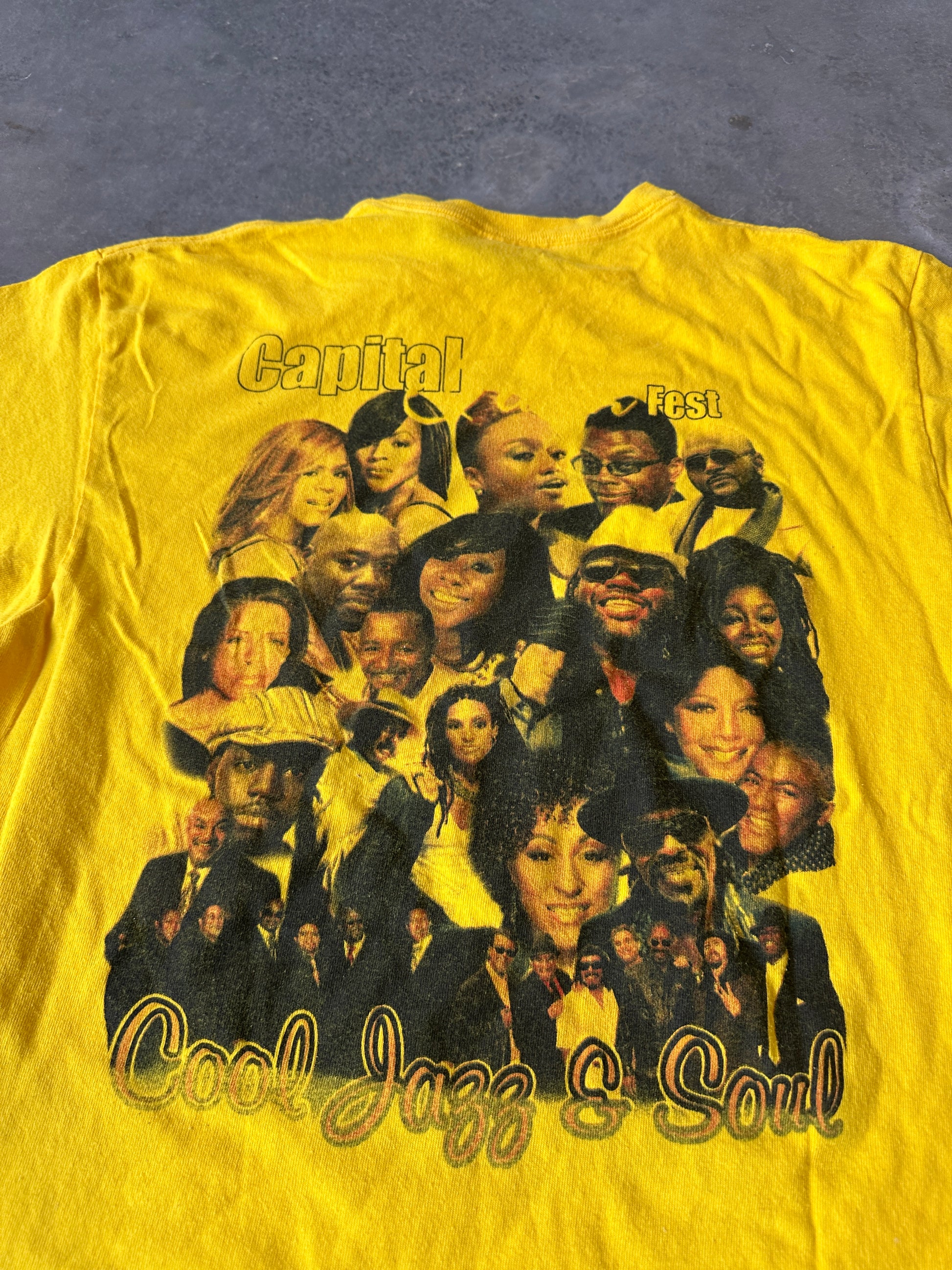 00's Capital Jazz Fest "Cool Jazz & Soul" Artist Collage Vintage Music Tee (Large)