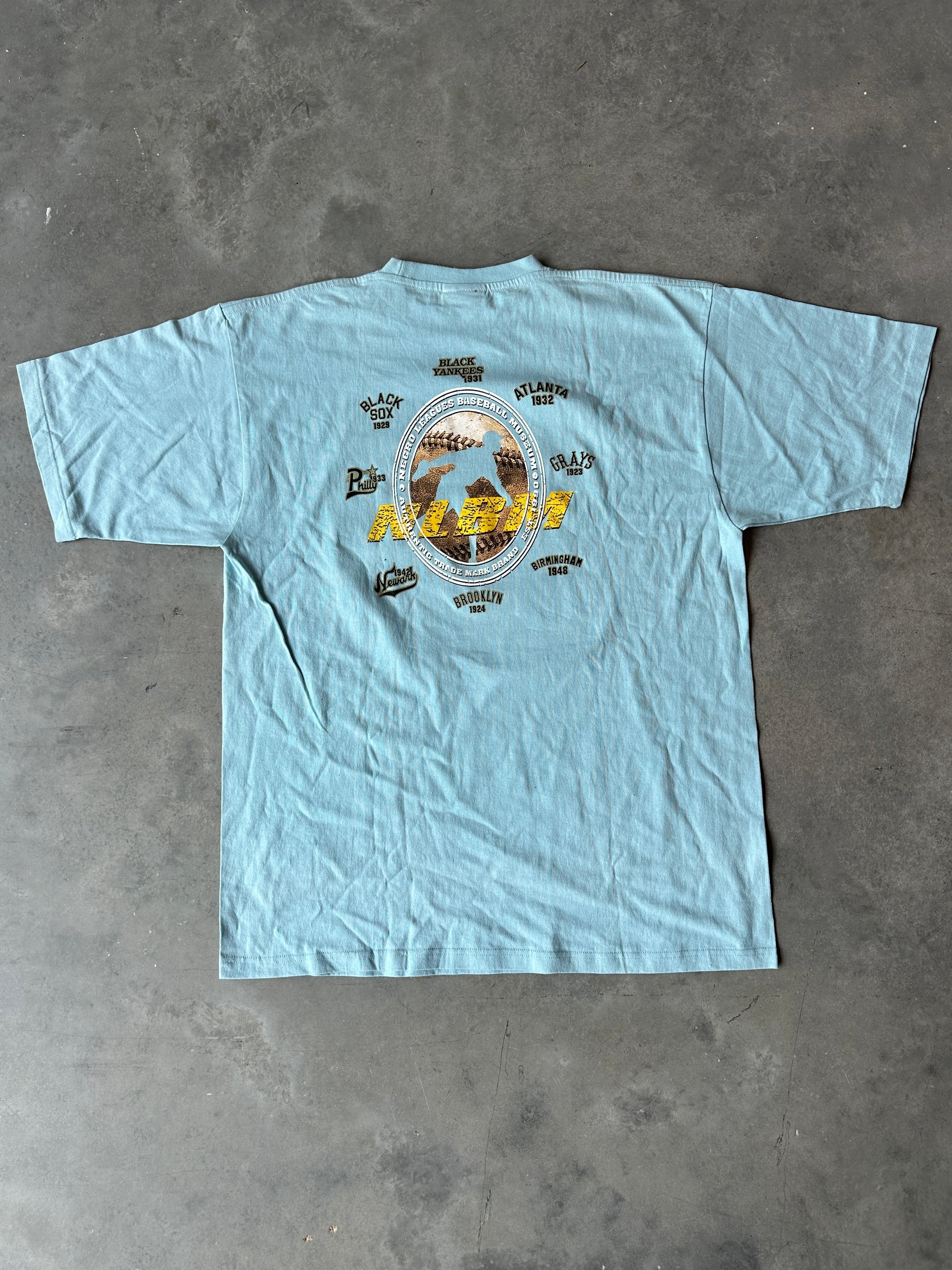 00’s Negro League Baseball Museum NLBM Teams Carolina Blue Vintage Tee (XXL)