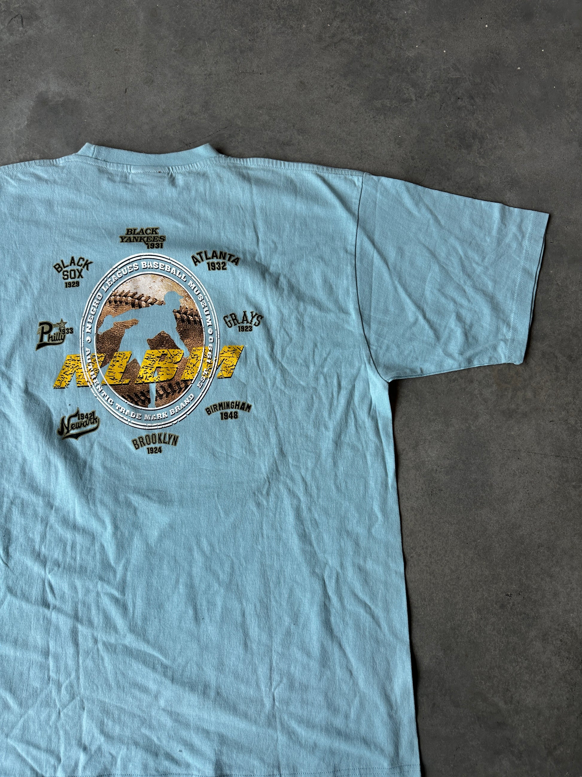 00’s Negro League Baseball Museum NLBM Teams Carolina Blue Vintage Tee (XXL)