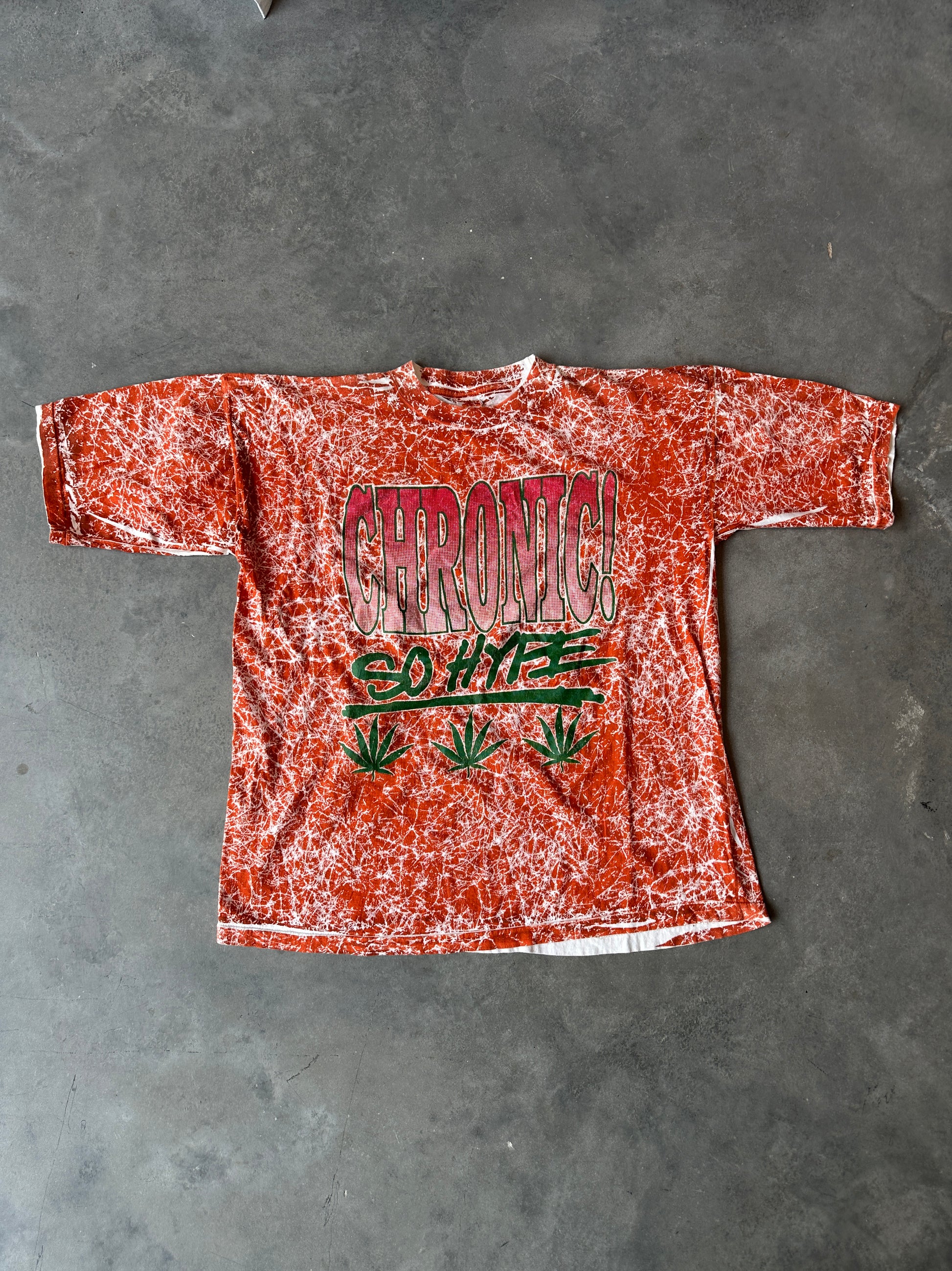 90’s “Chronic! So Hype” Smoking Paraphernalia Vintage All Over Print Tee (XL)