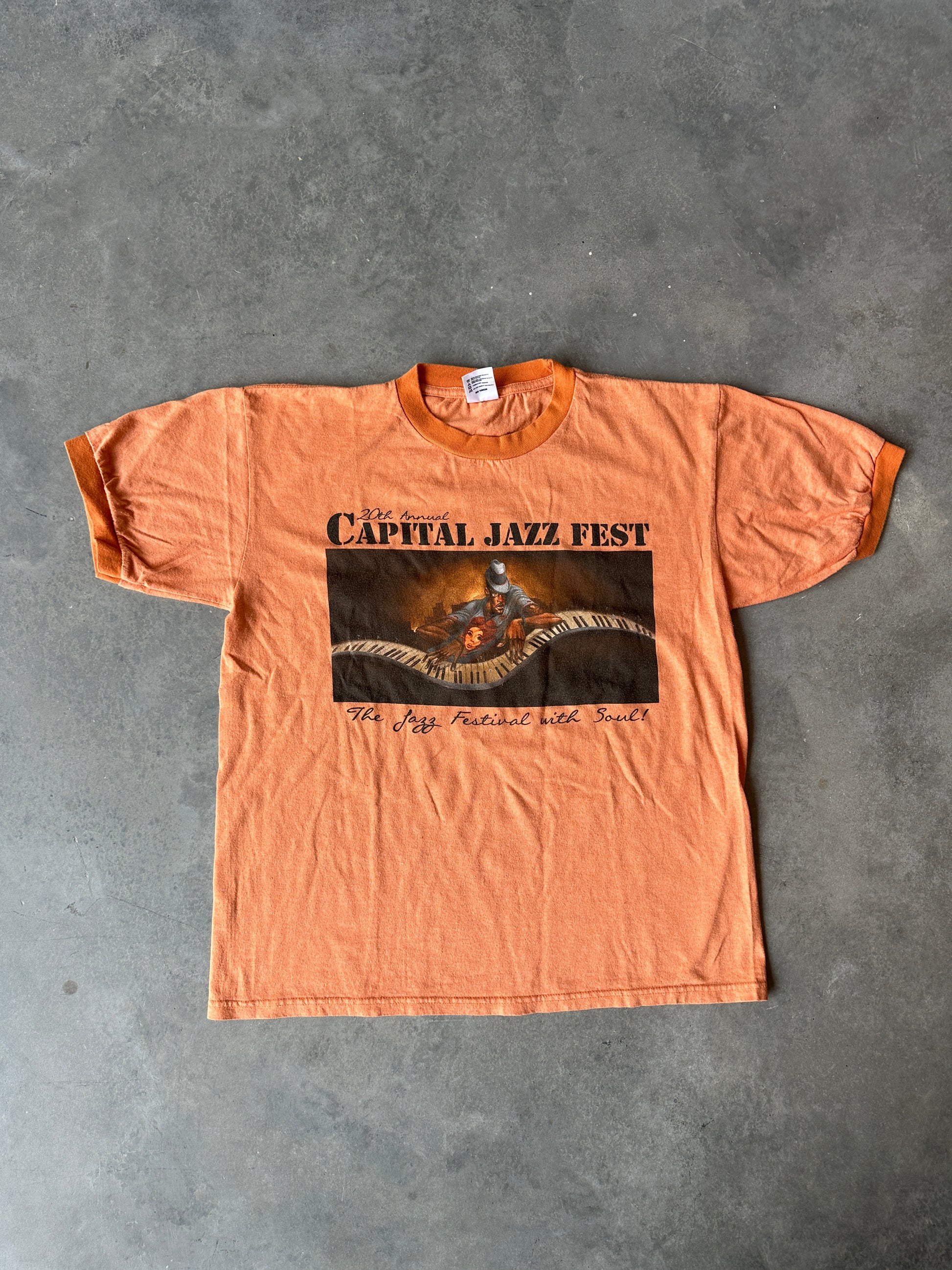 2012 Capital Jazz Fest 20th Annual Music Vintage Ringer Tee (Medium)