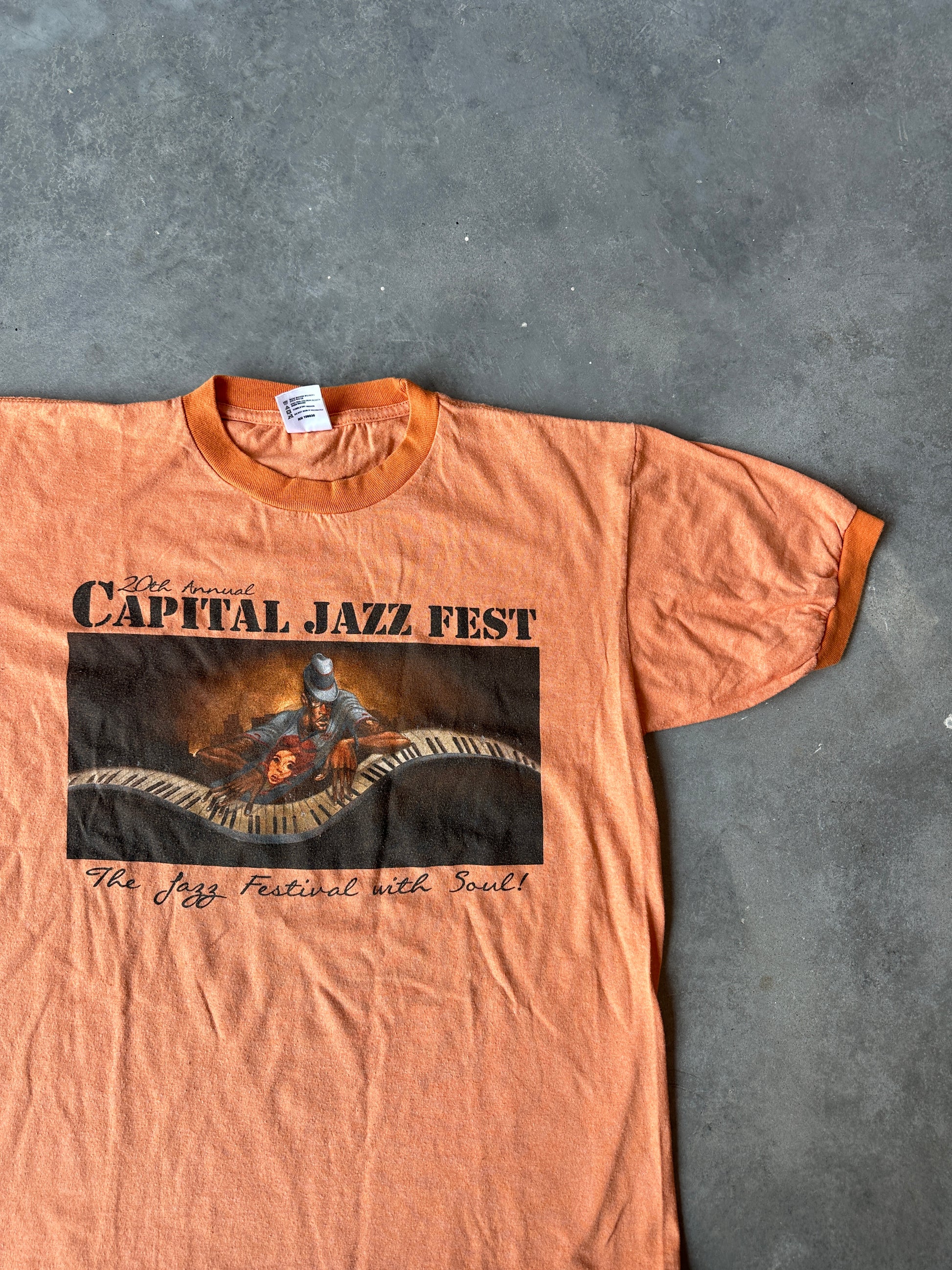 2012 Capital Jazz Fest 20th Annual Music Vintage Ringer Tee (Medium)