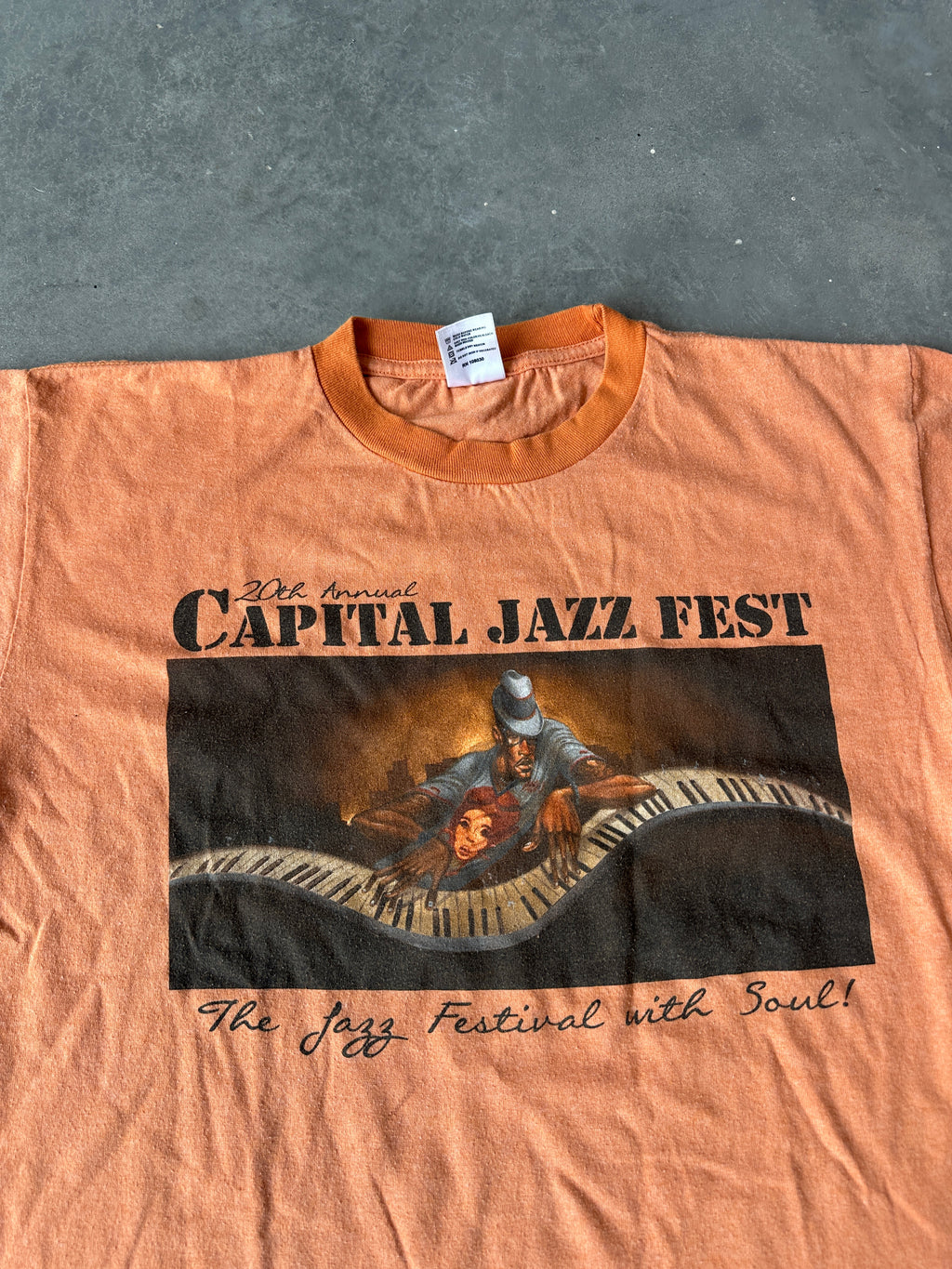 2012 Capital Jazz Fest 20th Annual Music Vintage Ringer Tee (Medium)