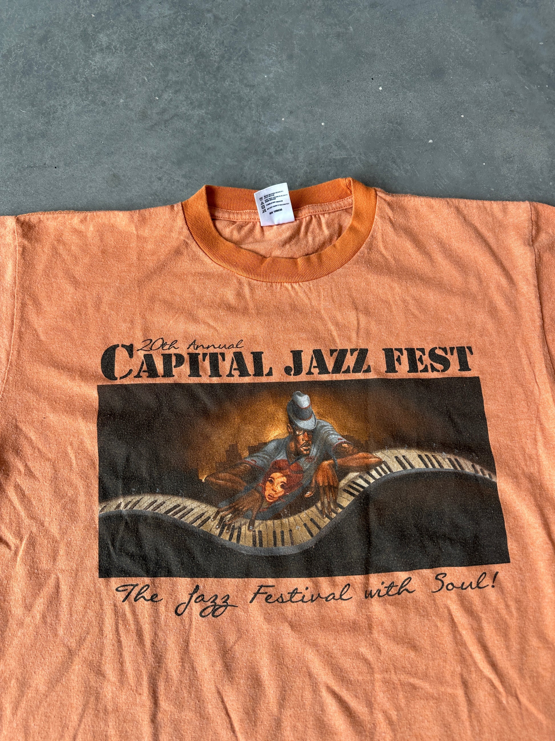 2012 Capital Jazz Fest 20th Annual Music Vintage Ringer Tee (Medium)