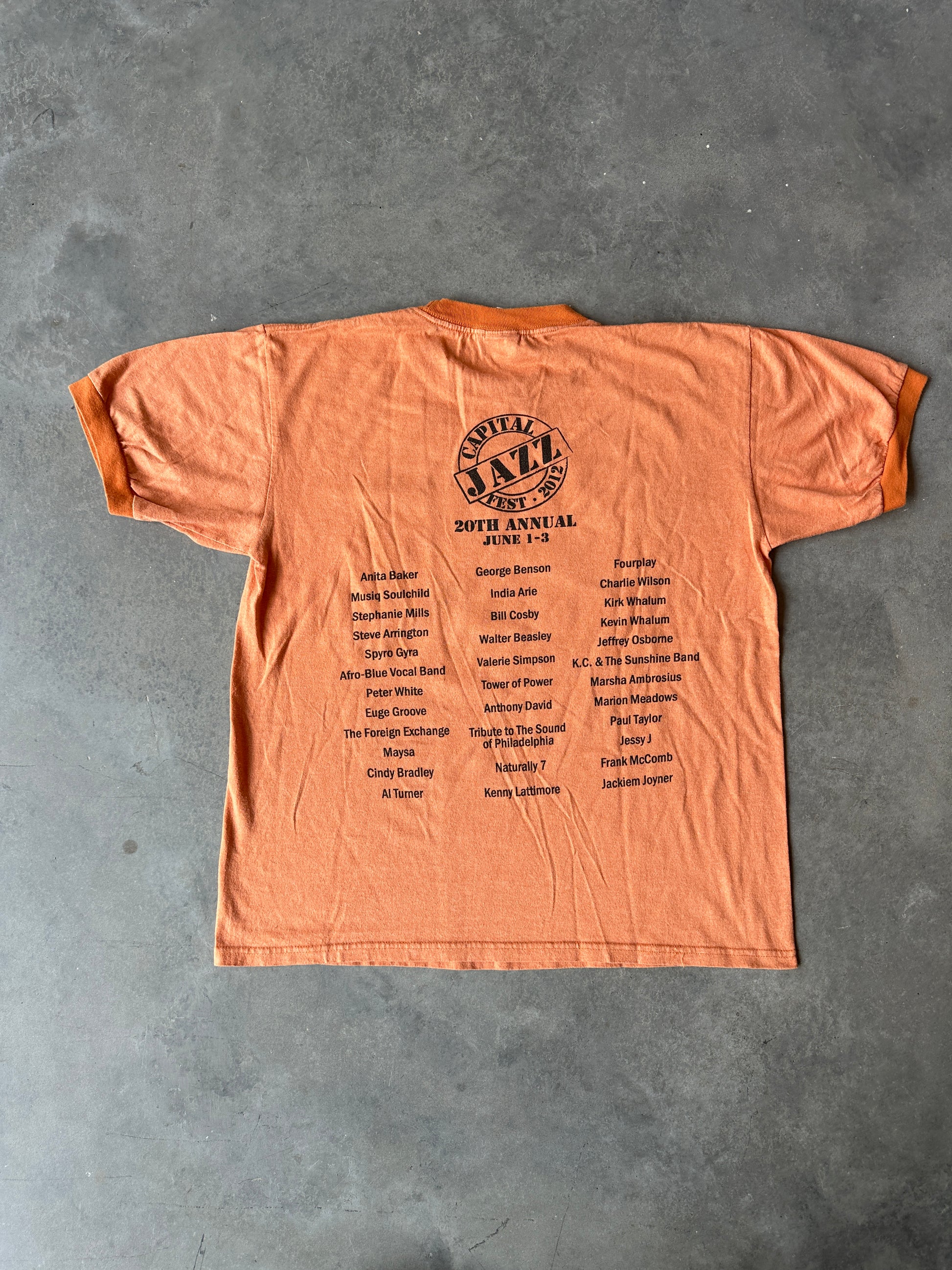 2012 Capital Jazz Fest 20th Annual Music Vintage Ringer Tee (Medium)