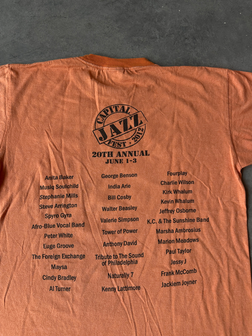 2012 Capital Jazz Fest 20th Annual Music Vintage Ringer Tee (Medium)