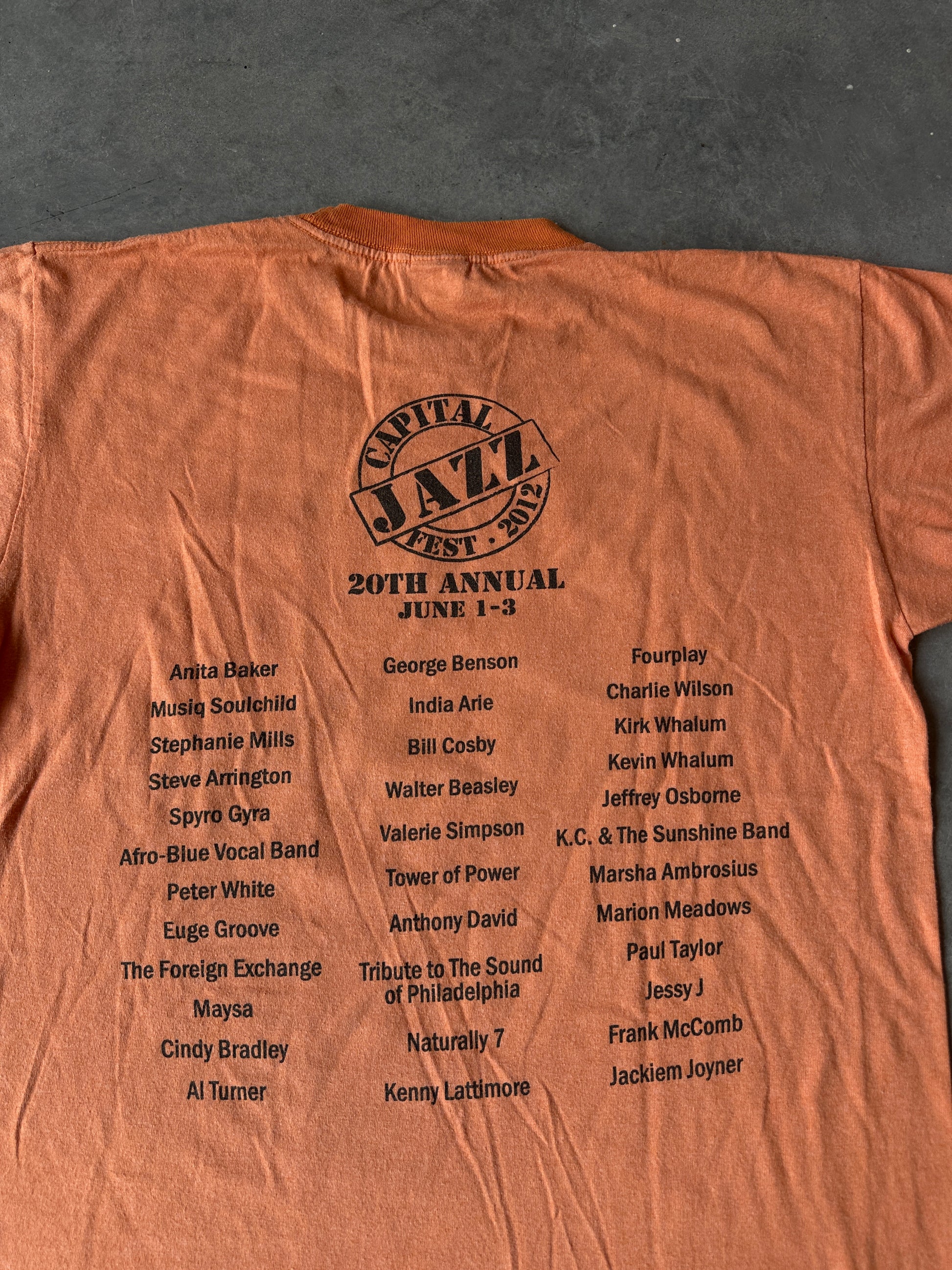2012 Capital Jazz Fest 20th Annual Music Vintage Ringer Tee (Medium)
