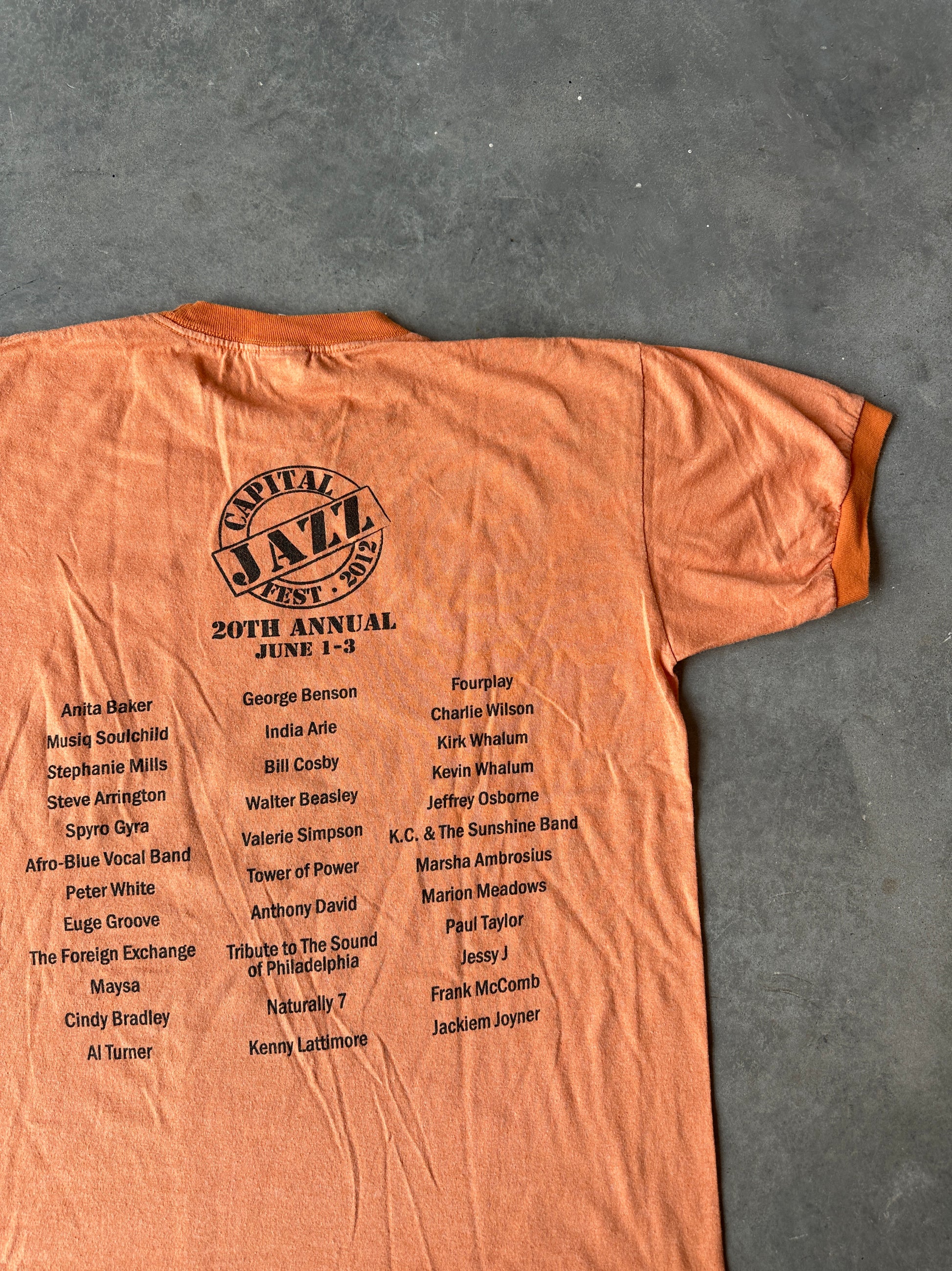 2012 Capital Jazz Fest 20th Annual Music Vintage Ringer Tee (Medium)