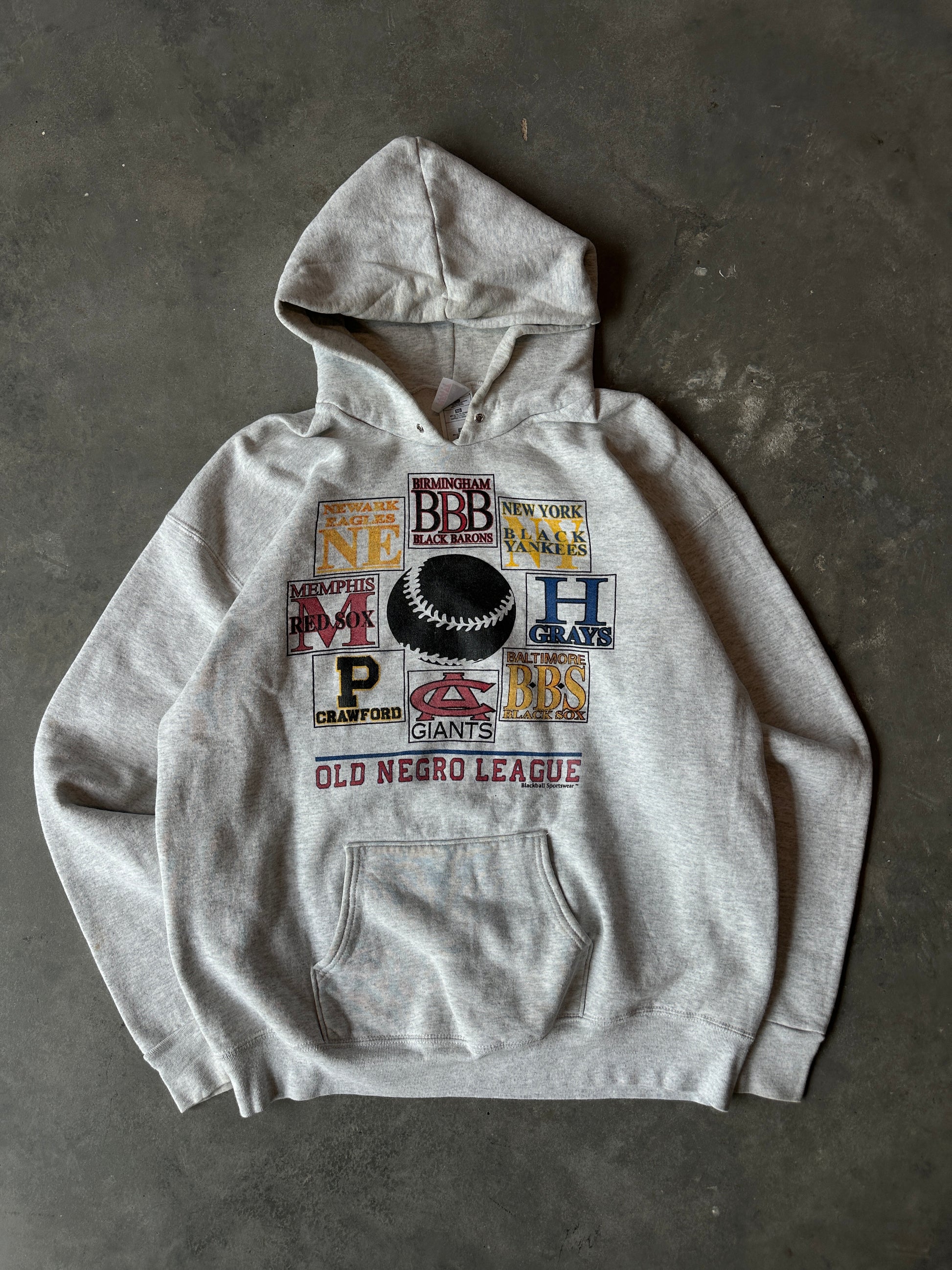 90’s Negro League Baseball “Old Negro League” Teams Vintage Hoodie Sweatshirt (XL)