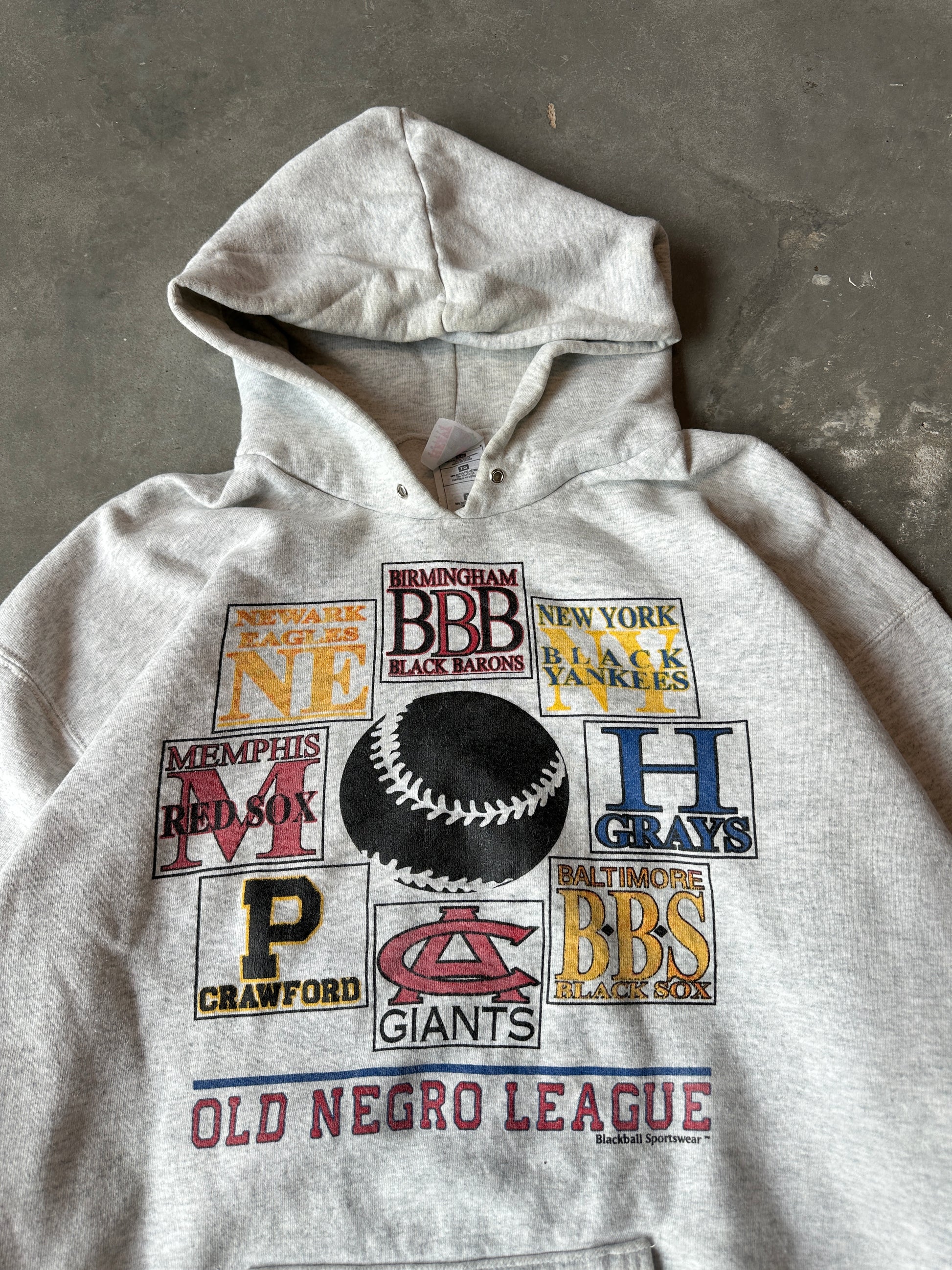 90’s Negro League Baseball “Old Negro League” Teams Vintage Hoodie Sweatshirt (XL)