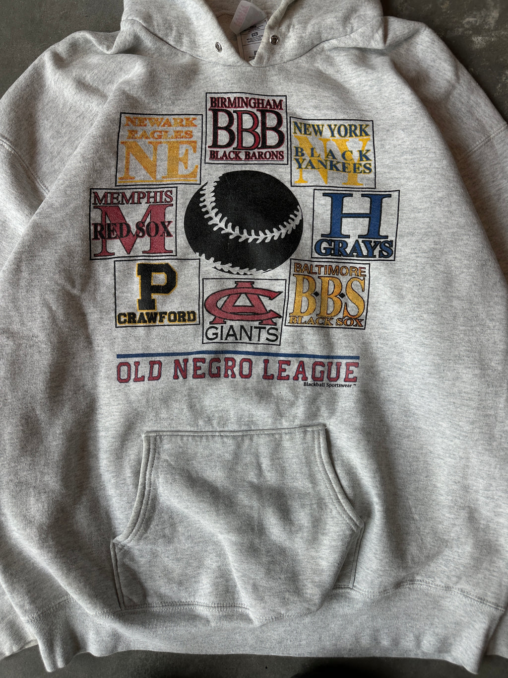90’s Negro League Baseball “Old Negro League” Teams Vintage Hoodie Sweatshirt (XL)